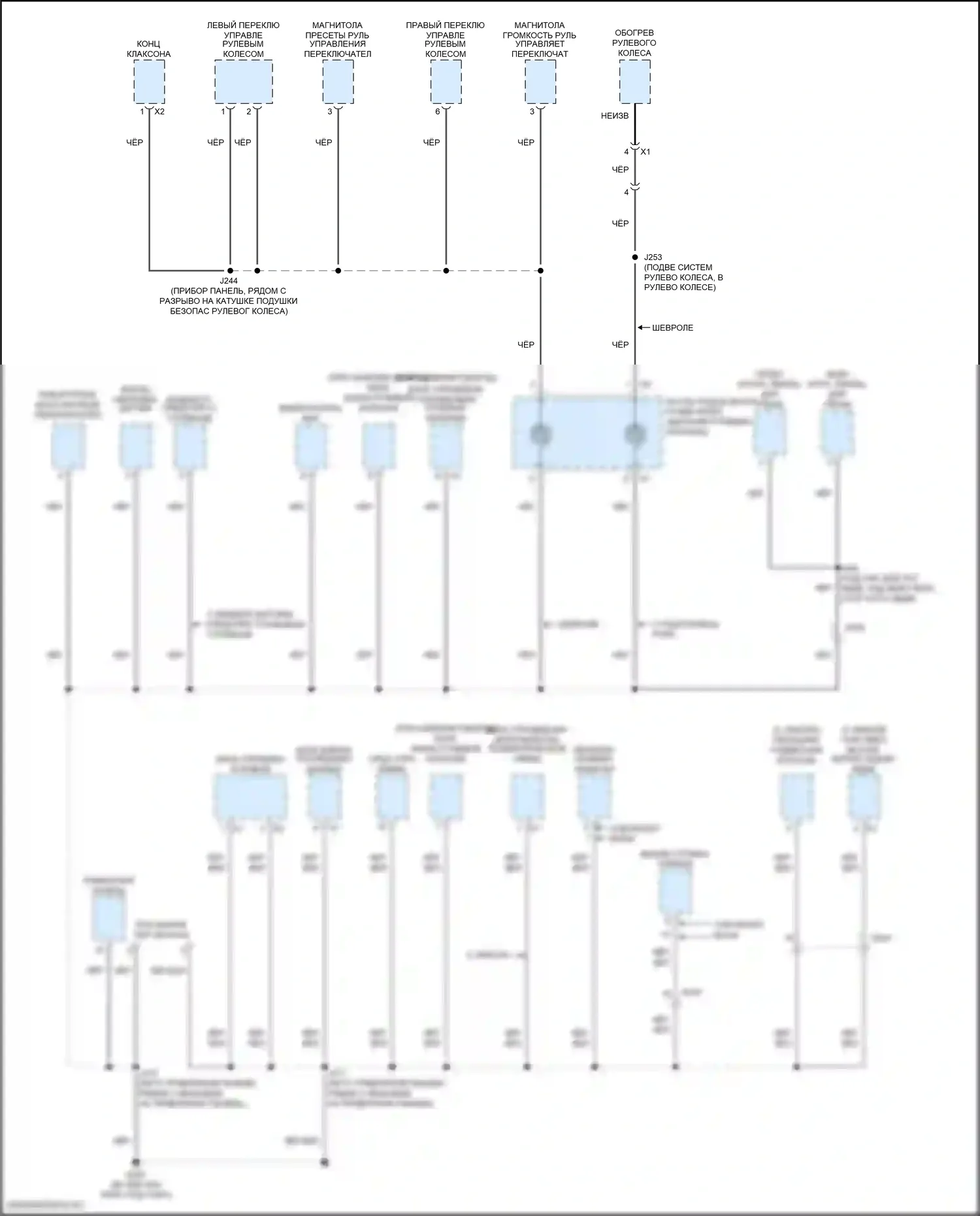 Traverse Chevrolet II (2017-2021): Электросхема разводки массы (6 из 8) 
