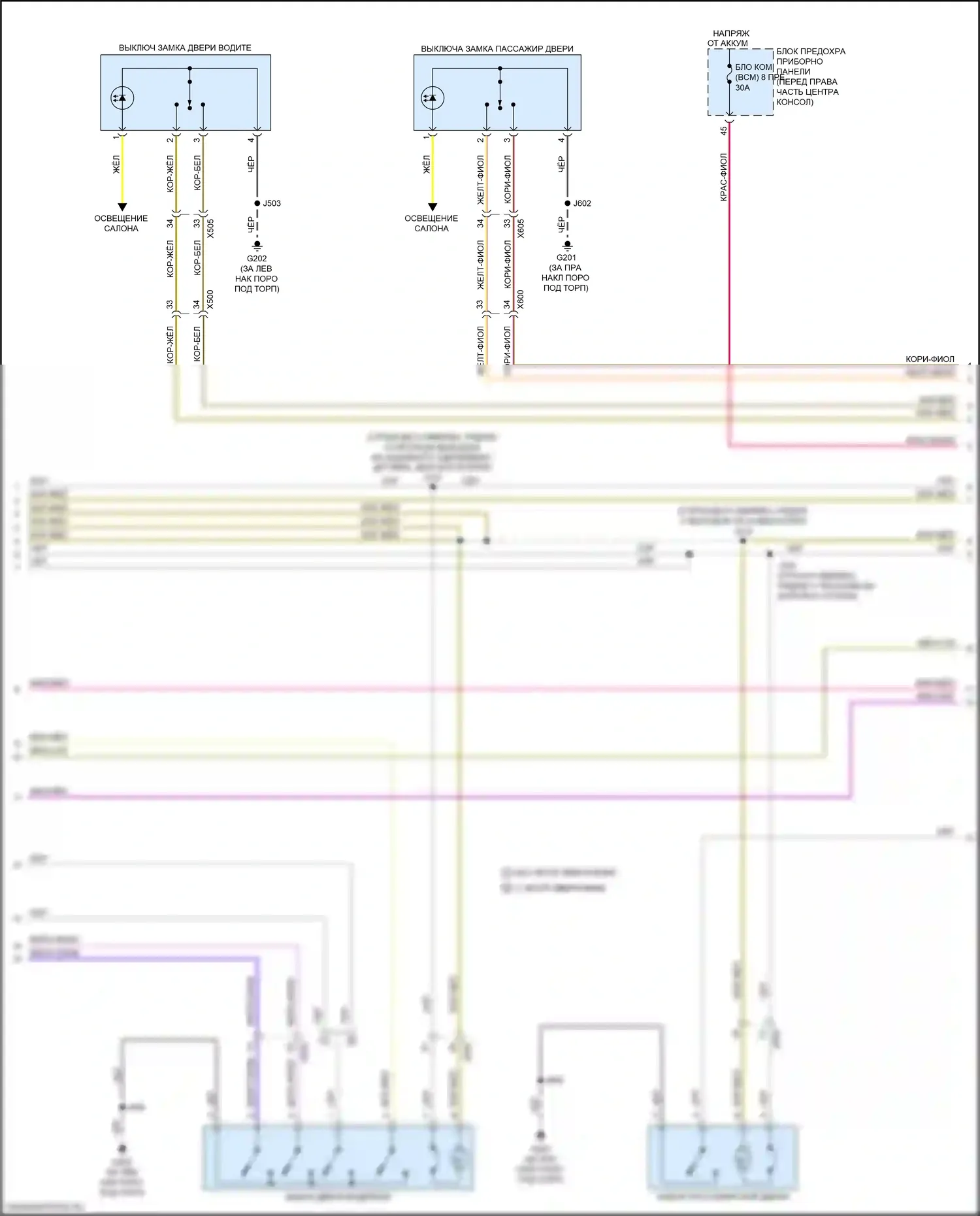 Traverse Chevrolet II (2017-2021): Электросхема центрального замка (4 из 5) 