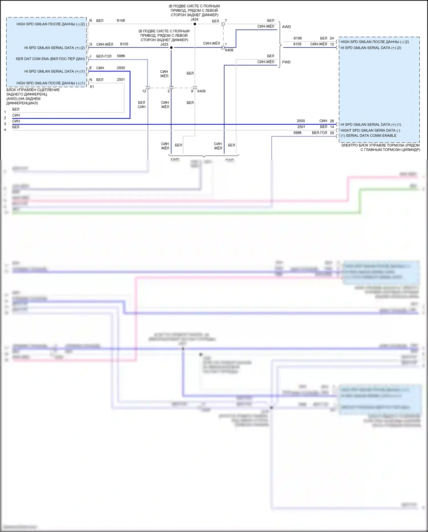 Trax Chevrolet I рестайлинг (2016-2022): Can шина электросхема (3 из 4) 