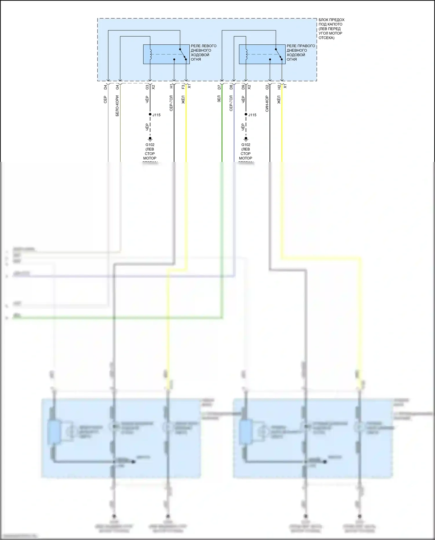 Trax Chevrolet I рестайлинг (2016-2022): Электросхема фар (3 из 3) 