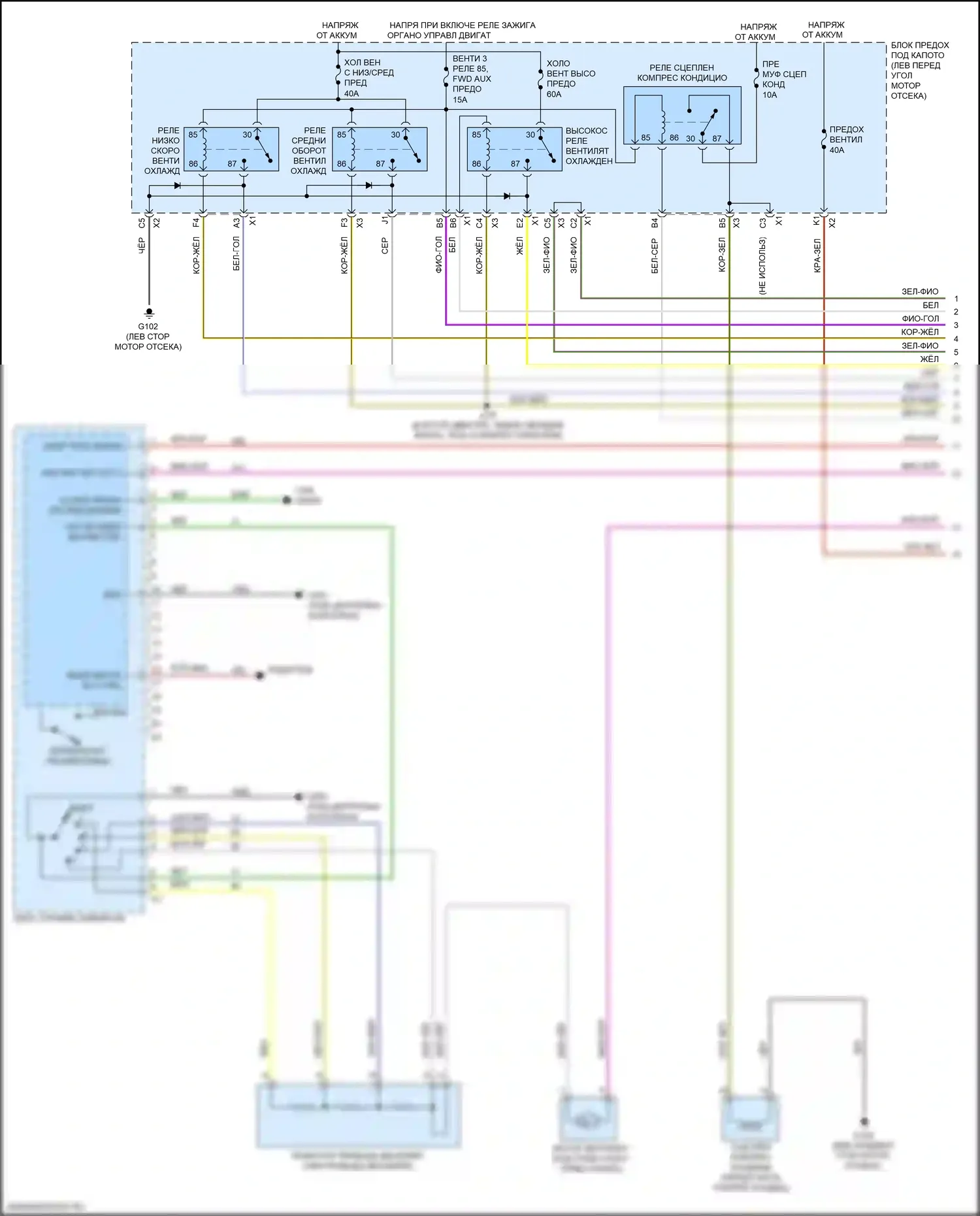 Trax Chevrolet I рестайлинг (2016-2022): Электросхема ручного кондиционера (1 из 3) 