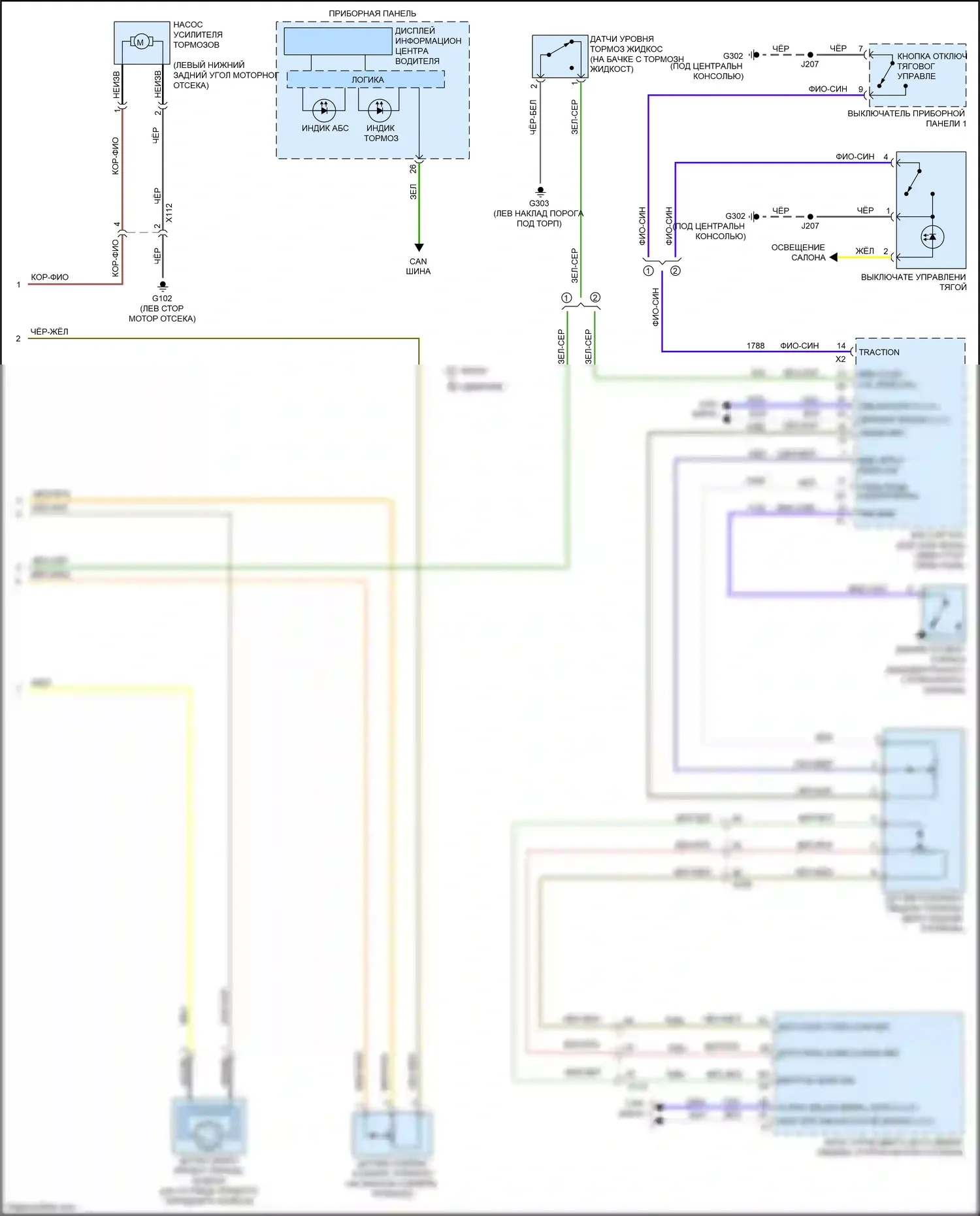 Trax Chevrolet I (2013-2017): Антиблокировочная система abs электросхема (2 из 2) 