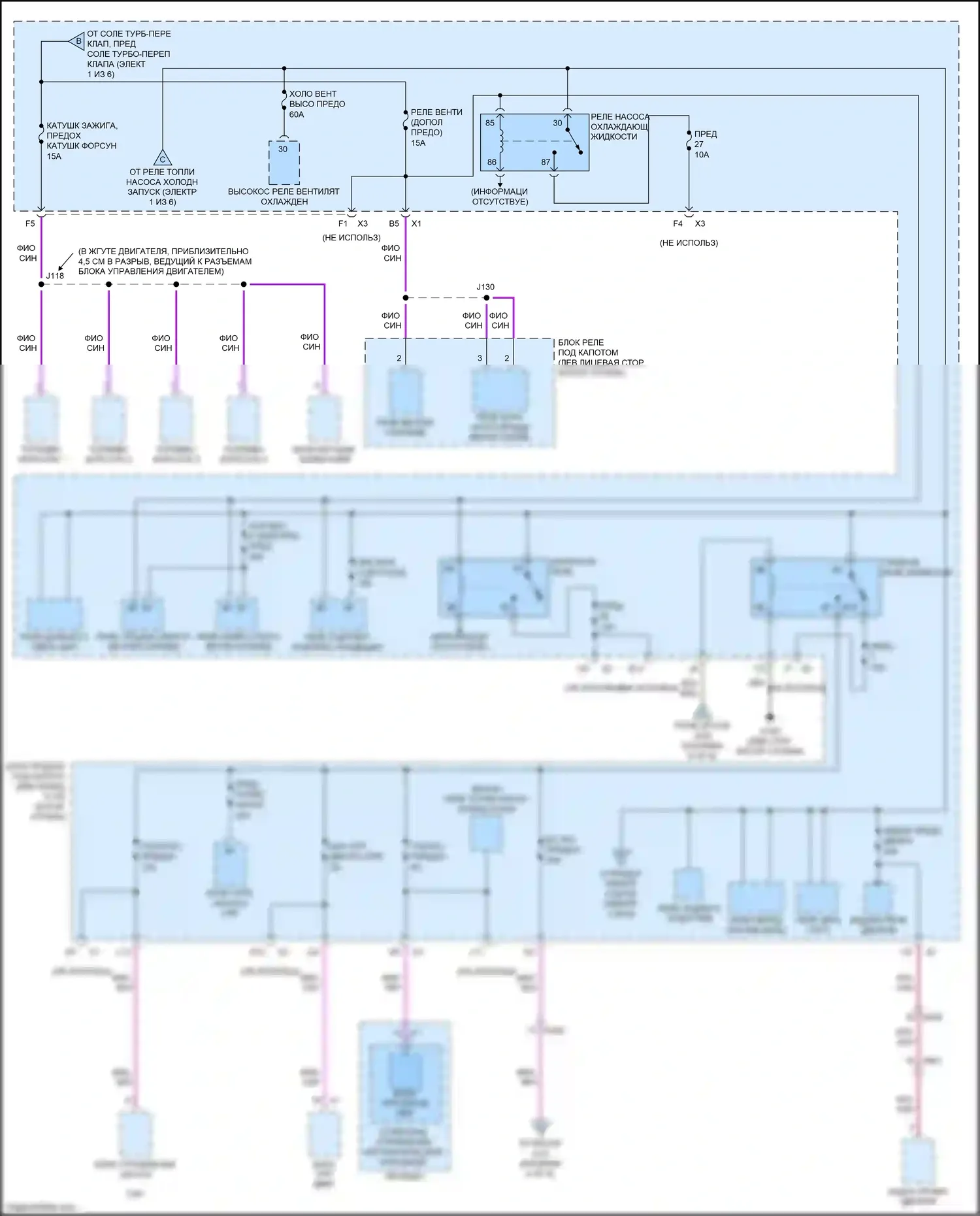 Trax Chevrolet I (2013-2017): Электросхема блока предохранителей реле (2 из 6) 