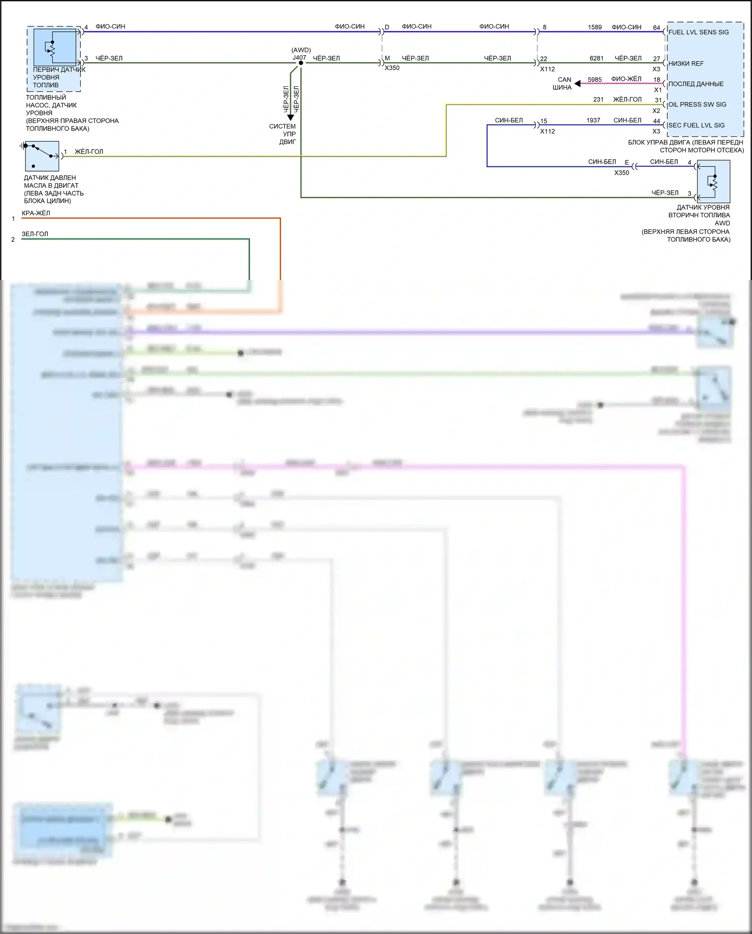 Trax Chevrolet I (2013-2017): Электросхема приборной панели (2 из 2) 