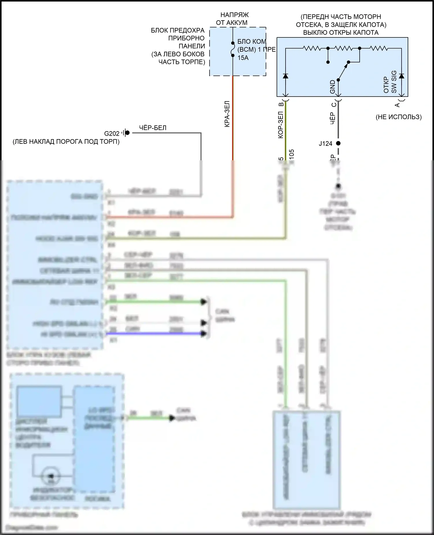Trax Chevrolet I (2013-2017): Электросхема пассажирского ключа 