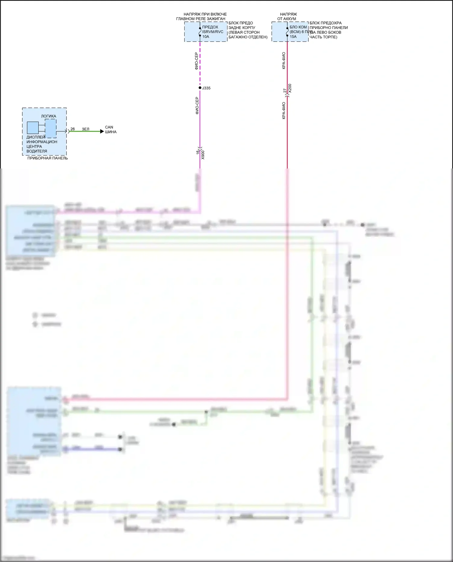 Trax Chevrolet I (2013-2017): Электросхема камеры заднего вида 