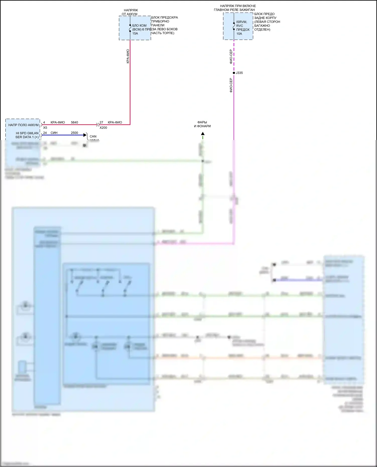 Trax Chevrolet I (2013-2017): Электросхема электрохромного зеркала 