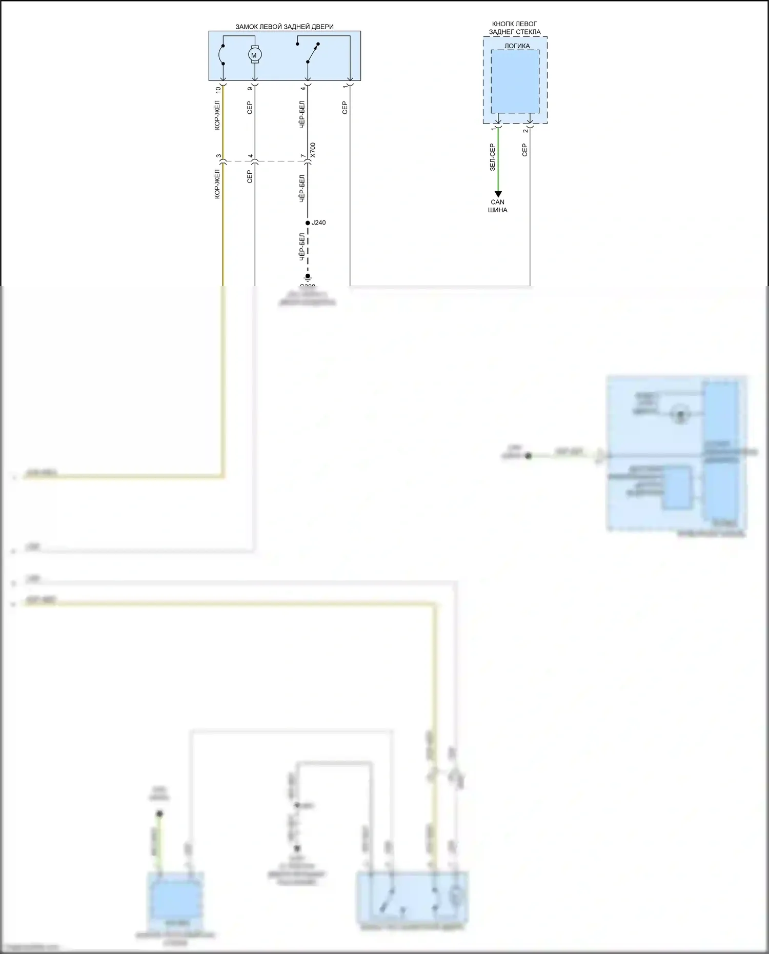 Trax Chevrolet II (2023-2024): Электросхема центрального замка, без пассивного бесключевого доступа (3 из 3) 
