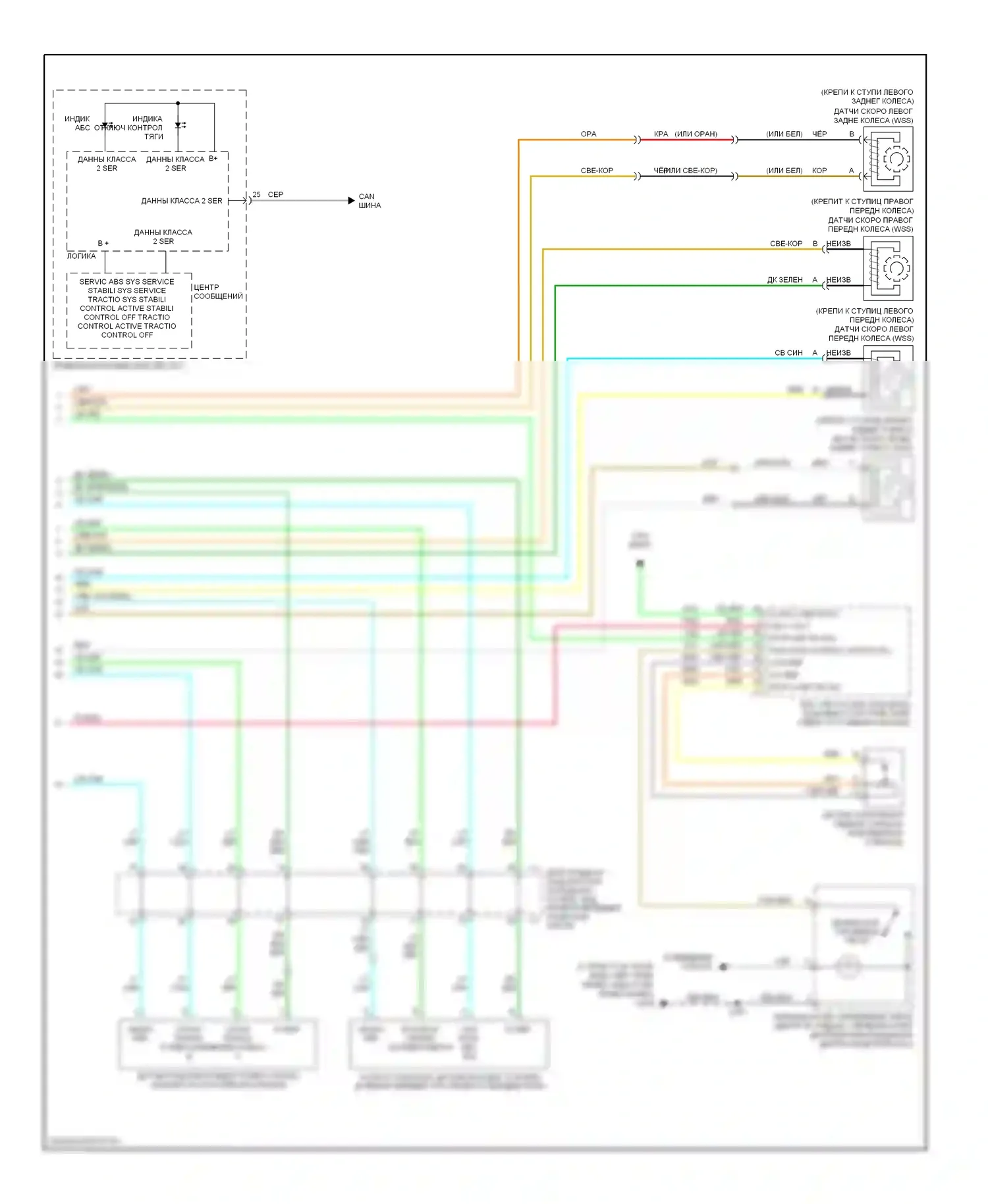 Uplander Chevrolet I (2004-2008): Антиблокировочная система abs электросхема (2 из 2) 
