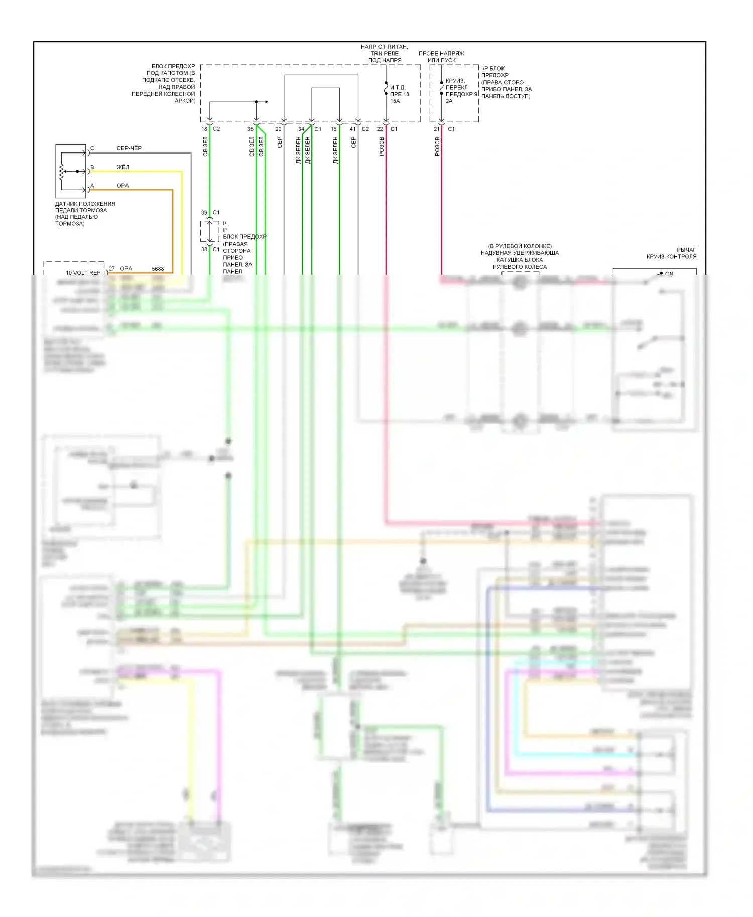 Uplander Chevrolet I (2004-2008): 3,5л vin l, электросхема круиз-контроля 