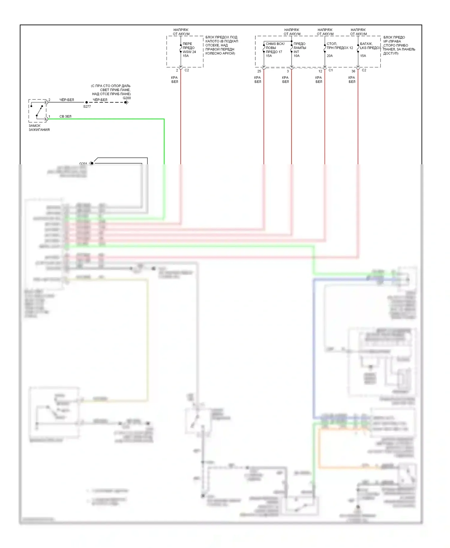 Uplander Chevrolet I (2004-2008): Электросхема помощников водителя 