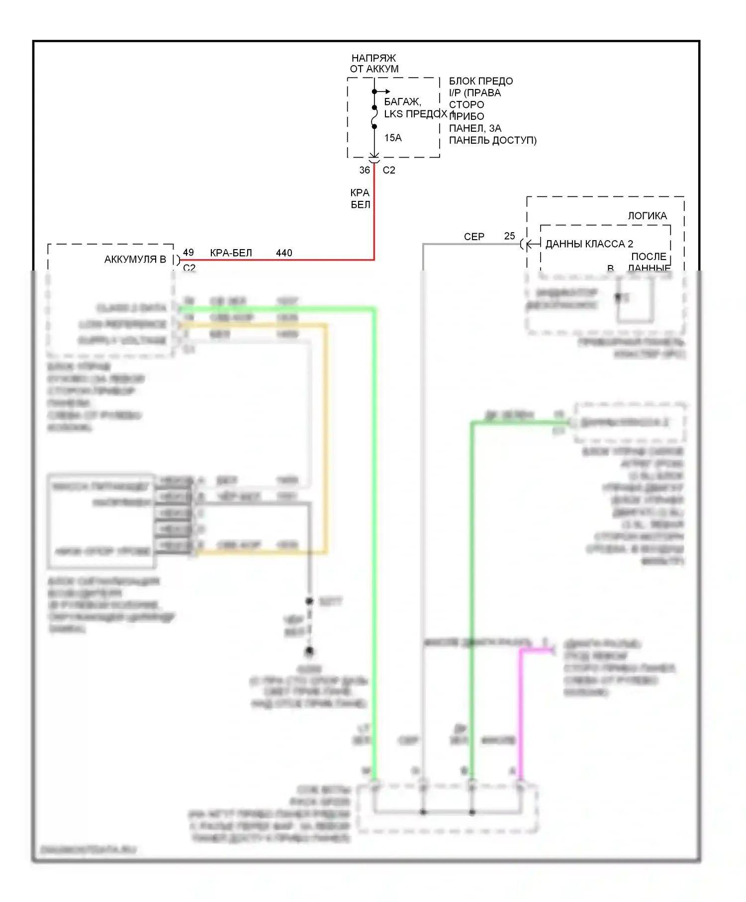 Uplander Chevrolet I (2004-2008): Электросхема пассажирского ключа 
