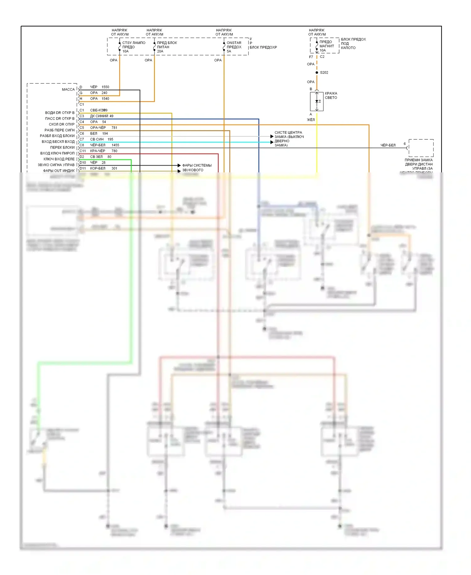 Venture Chevrolet I (1996-2005): Электросхема защиты от взлома 