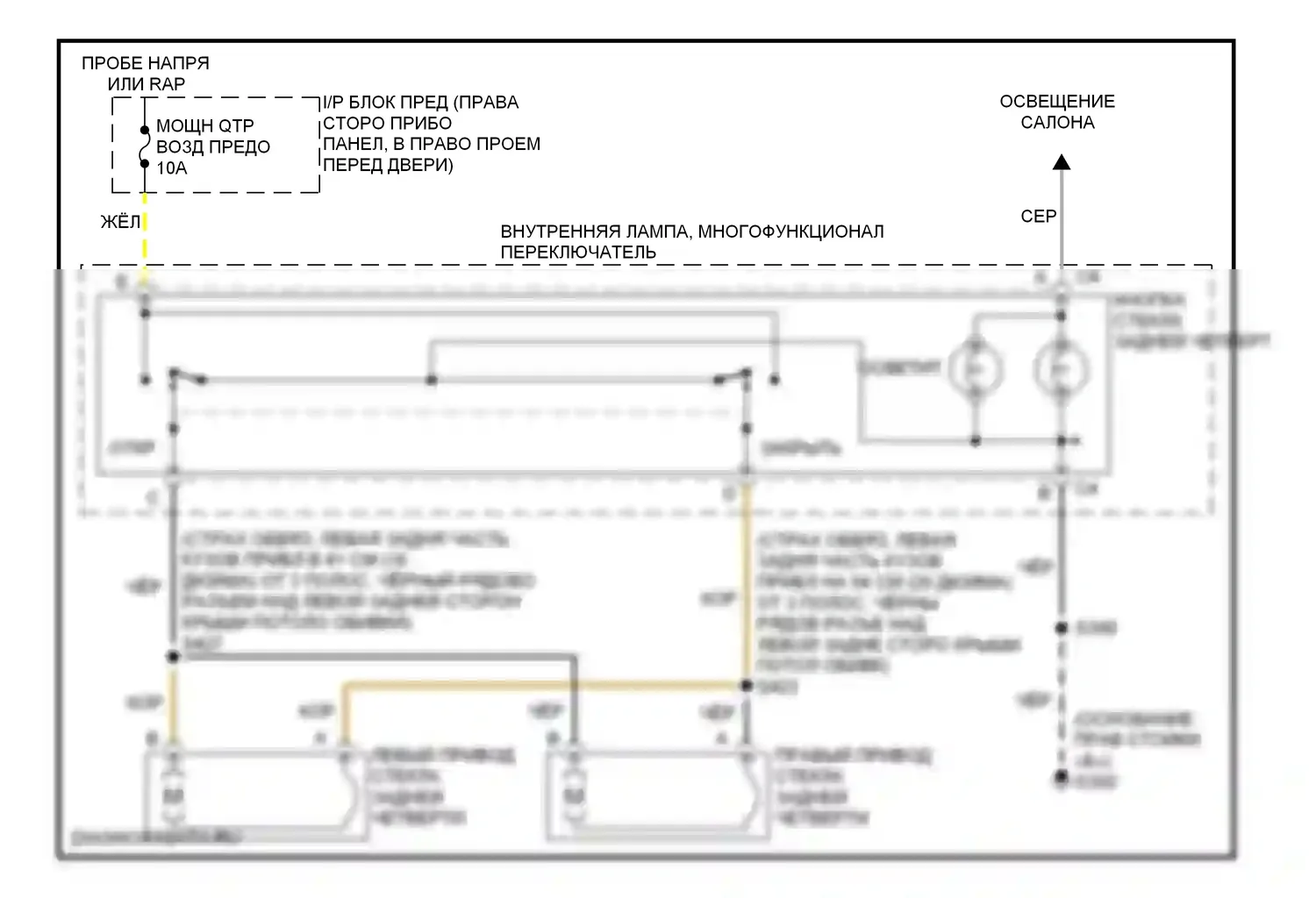 Venture Chevrolet I (1996-2005): Электросхема стёкол задней четверти 