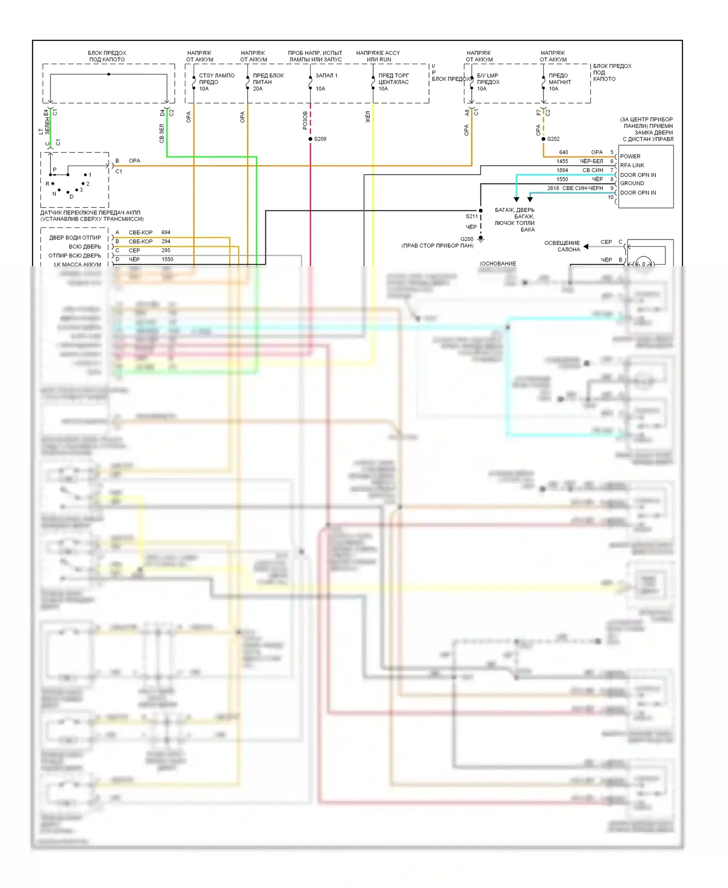 Venture Chevrolet I (1996-2005): Электросхема центрального замка 