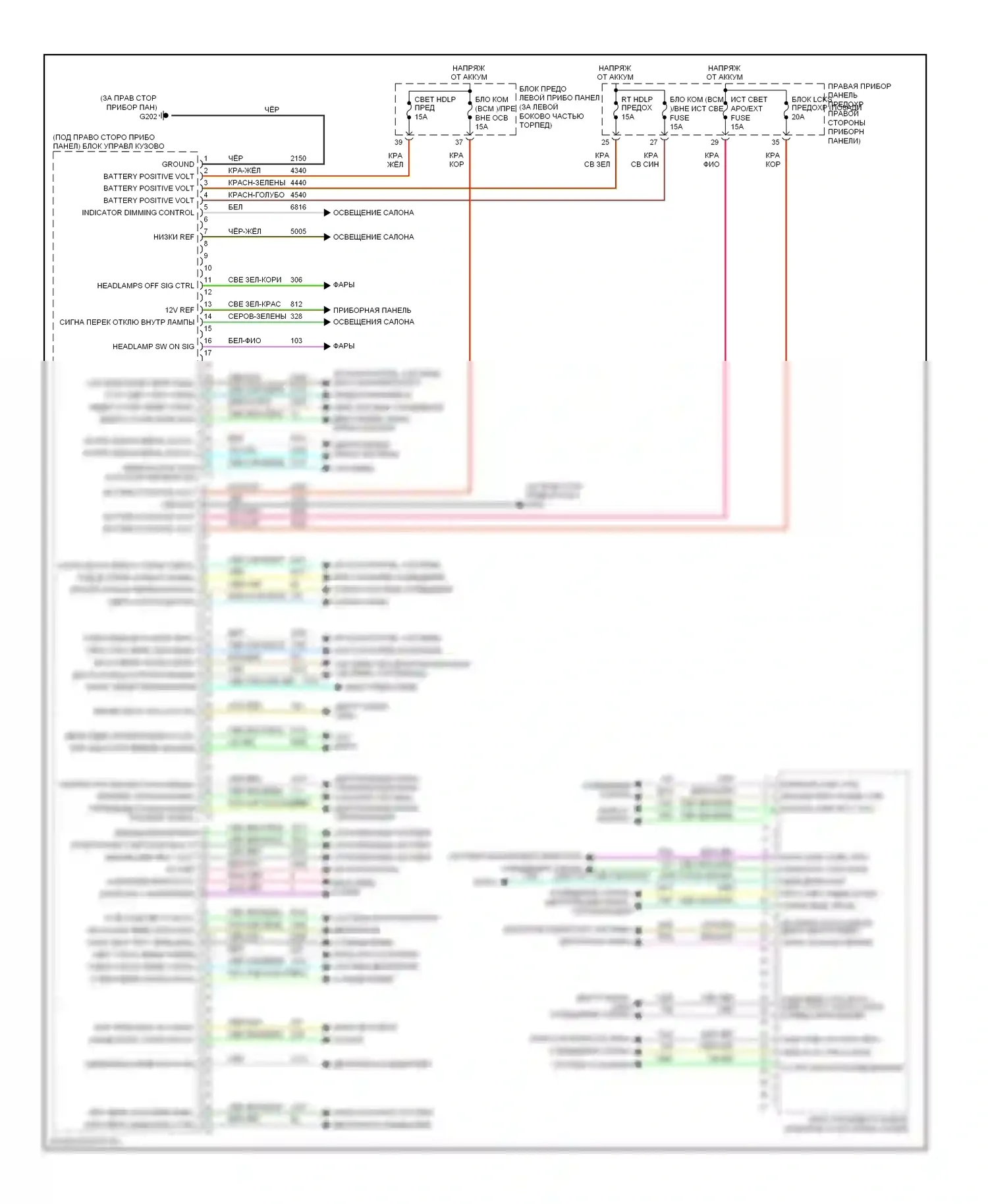 Volt Chevrolet I (2010-2015): Электросхема блоков управления кузовом (1 из 2) 