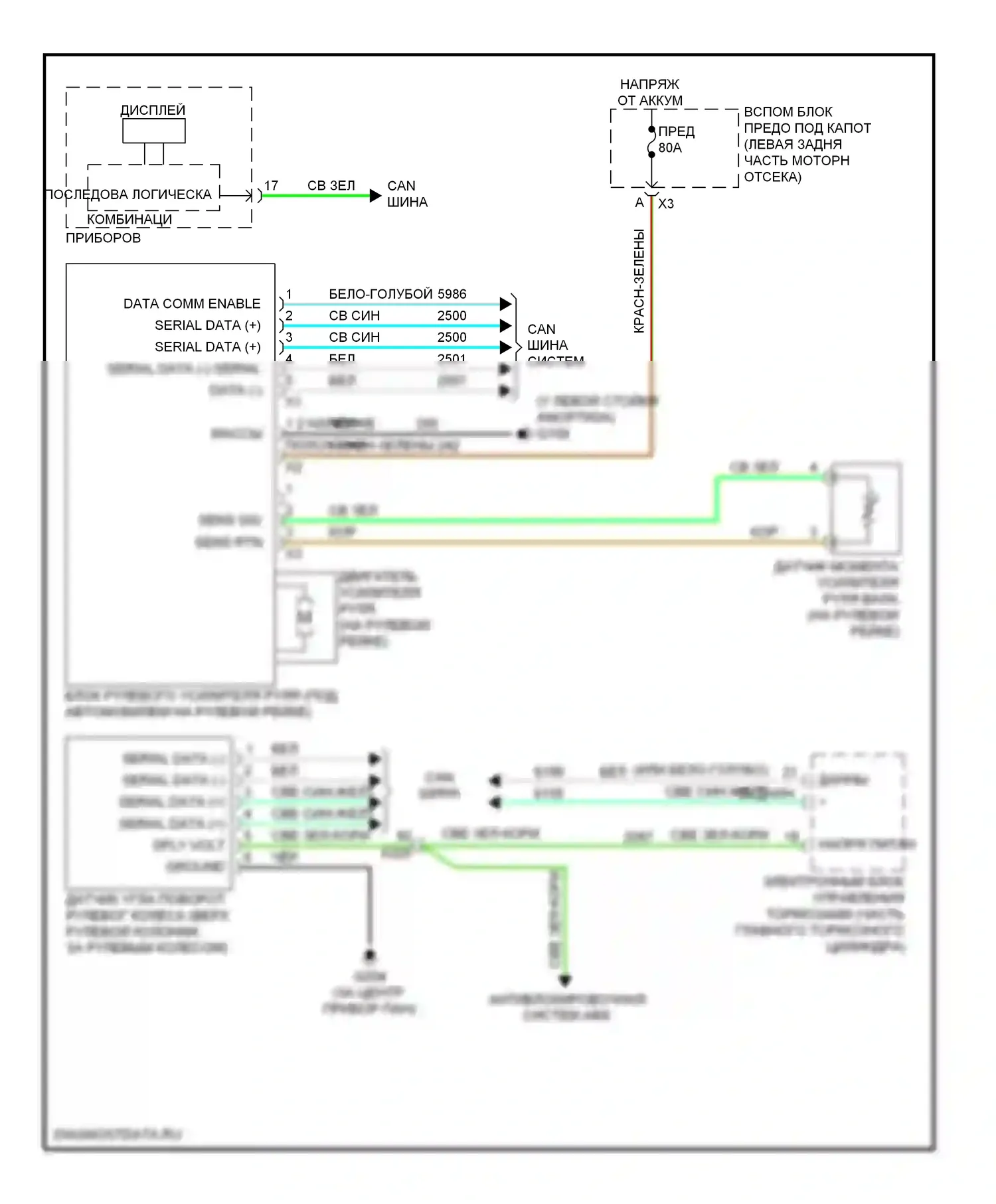 Volt Chevrolet I (2010-2015): Электросхема электроусилителя руля 