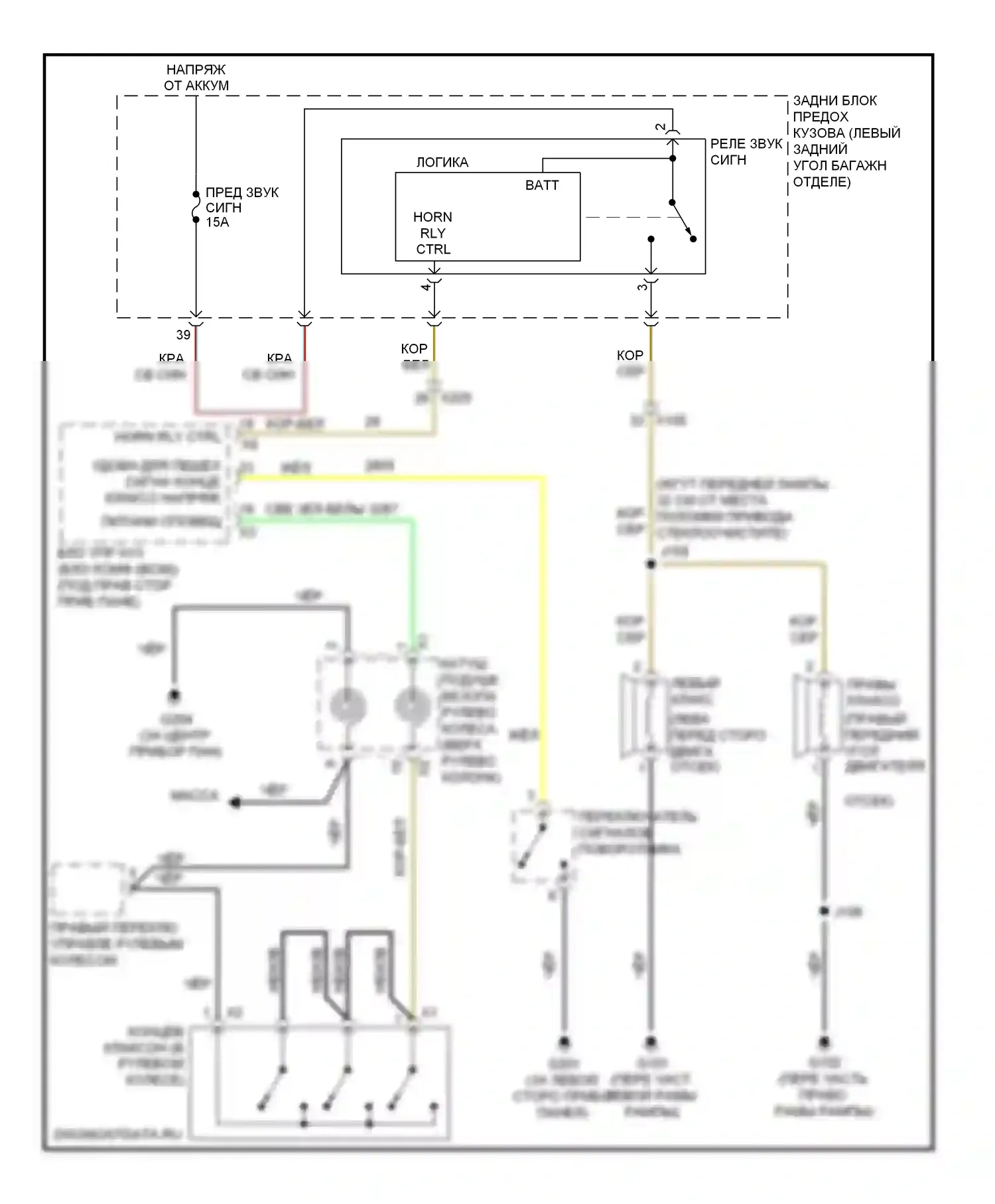 Volt Chevrolet I (2010-2015): Электросхема клаксона 