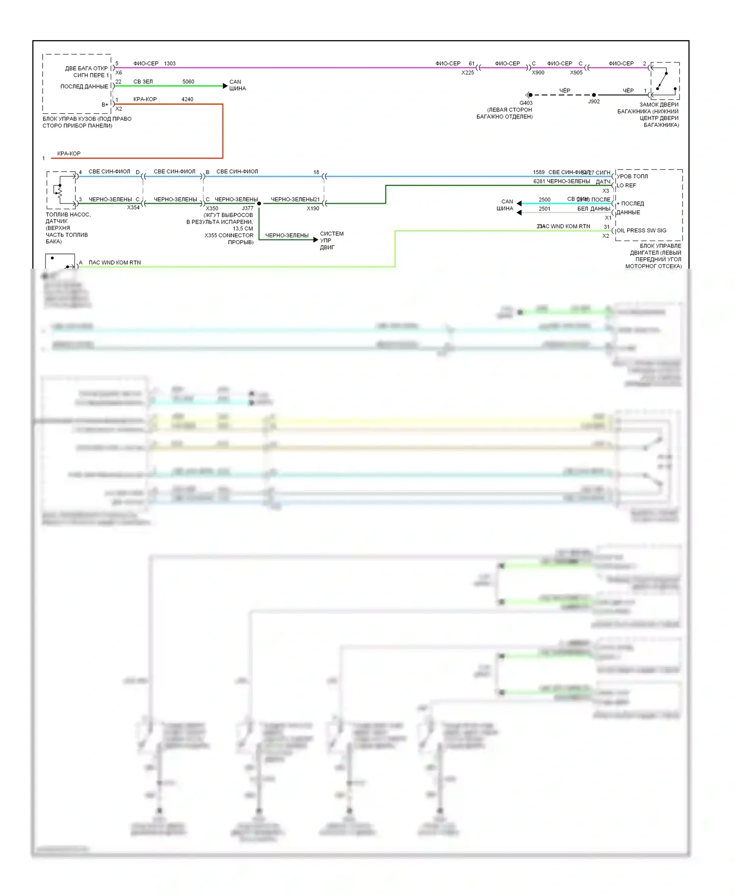 Volt Chevrolet I (2010-2015): Электросхема приборной панели (2 из 2) 