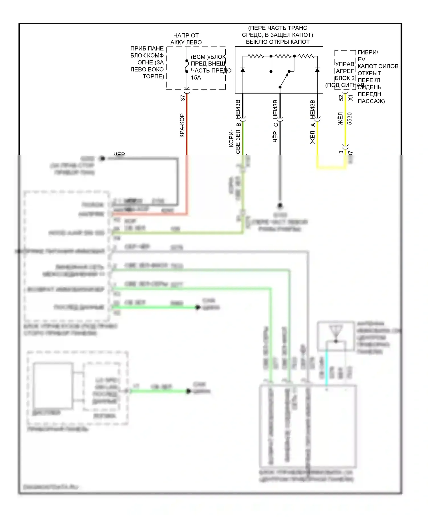 Volt Chevrolet I (2010-2015): Электросхема пассажирского ключа 