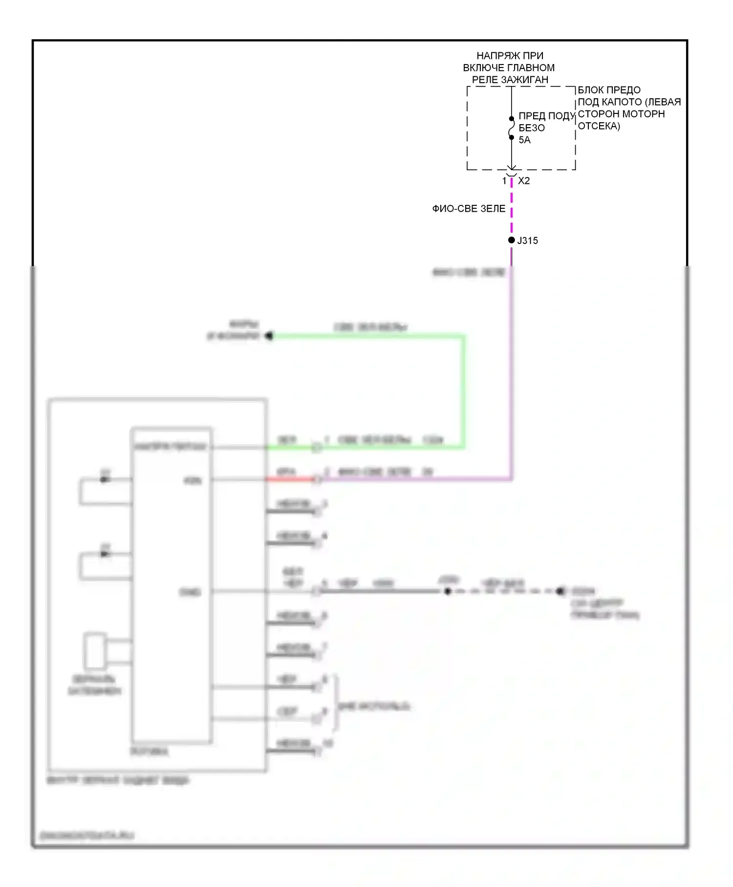 Volt Chevrolet I (2010-2015): Электросхема электрохромного зеркала 