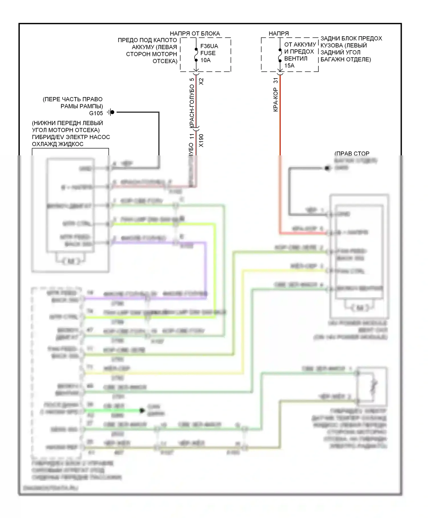 Volt Chevrolet I (2010-2015): Электросхема гибридного вентилятора охлаждения 