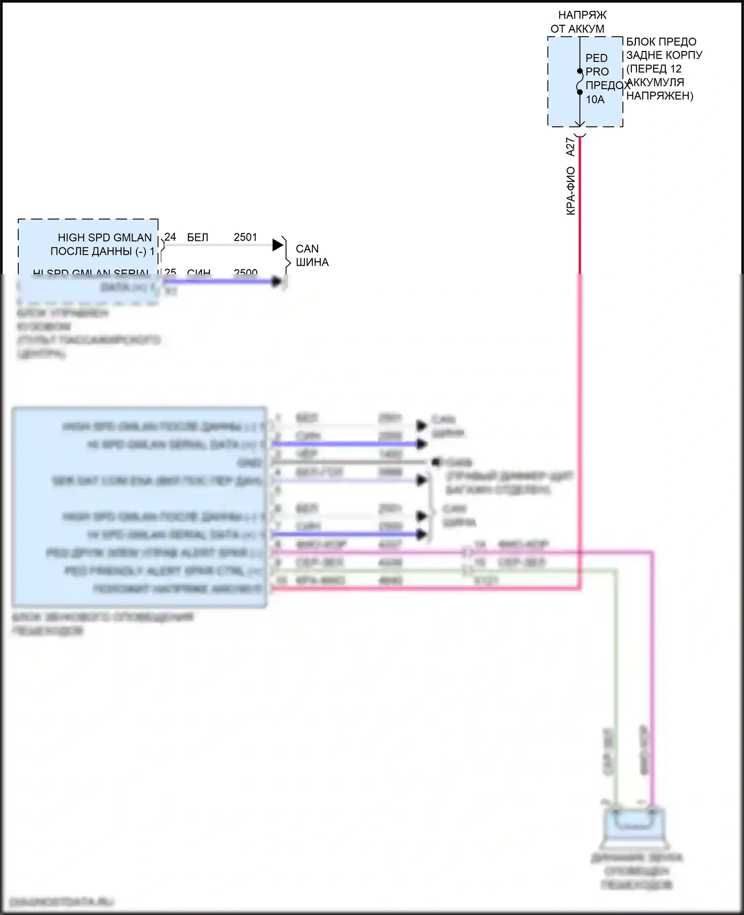 Volt Chevrolet II (2015-2019): Электросхема активных управление кузовом и подвеской 
