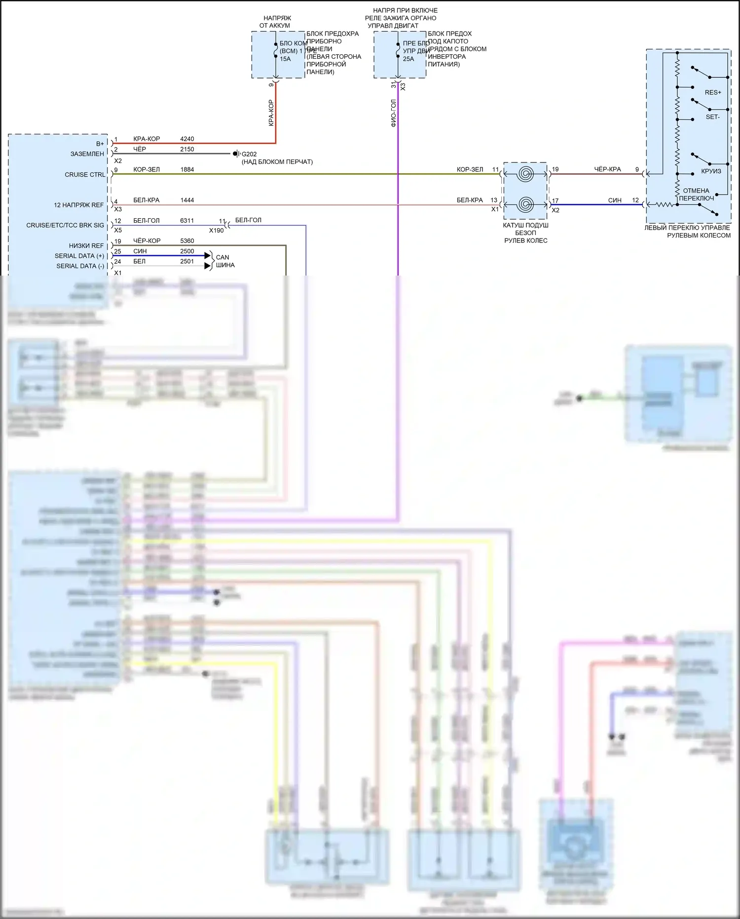 Volt Chevrolet II (2015-2019): Электросхема круиз-контроля 