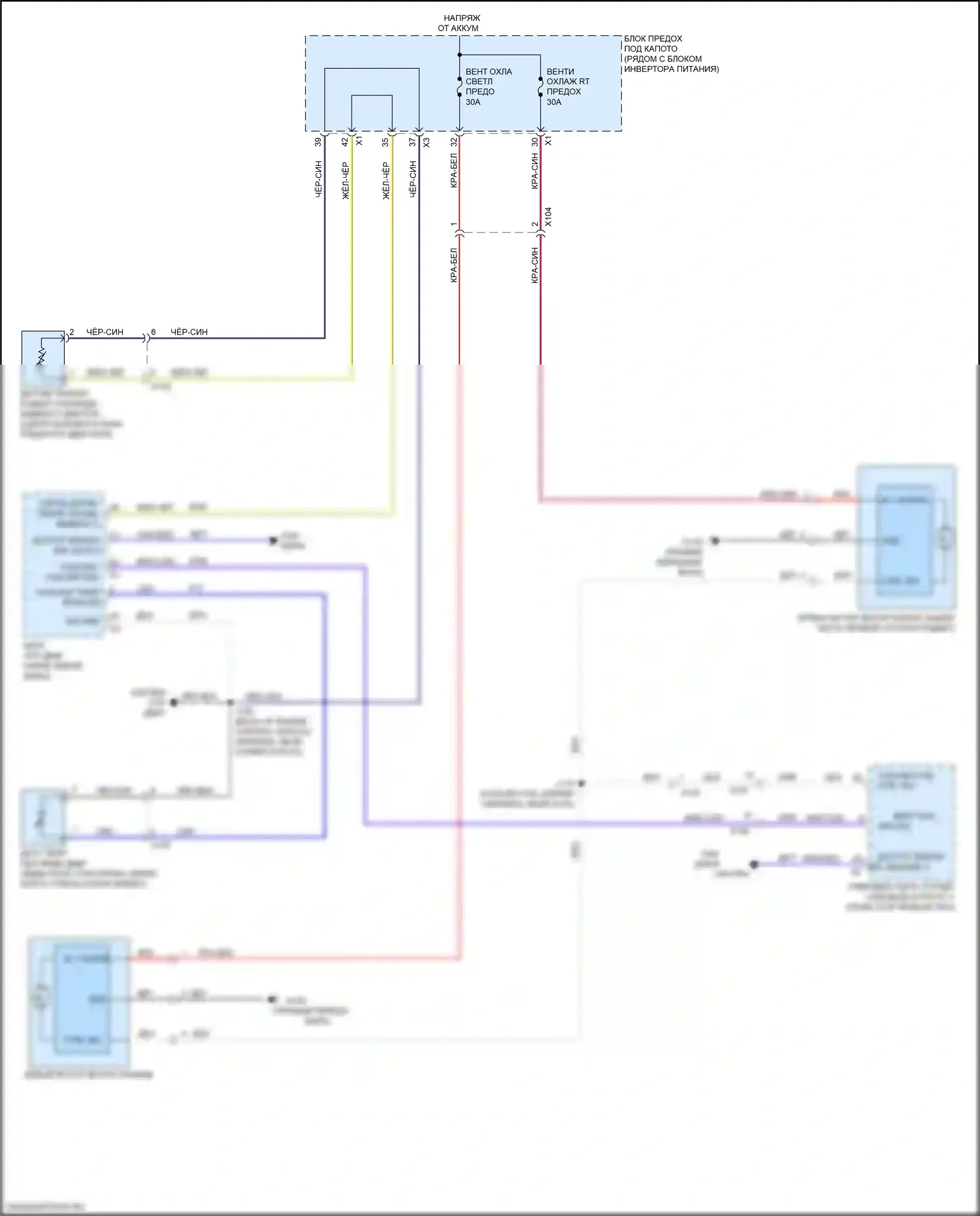 Volt Chevrolet II (2015-2019): Электросхема вентилятора охлаждения 