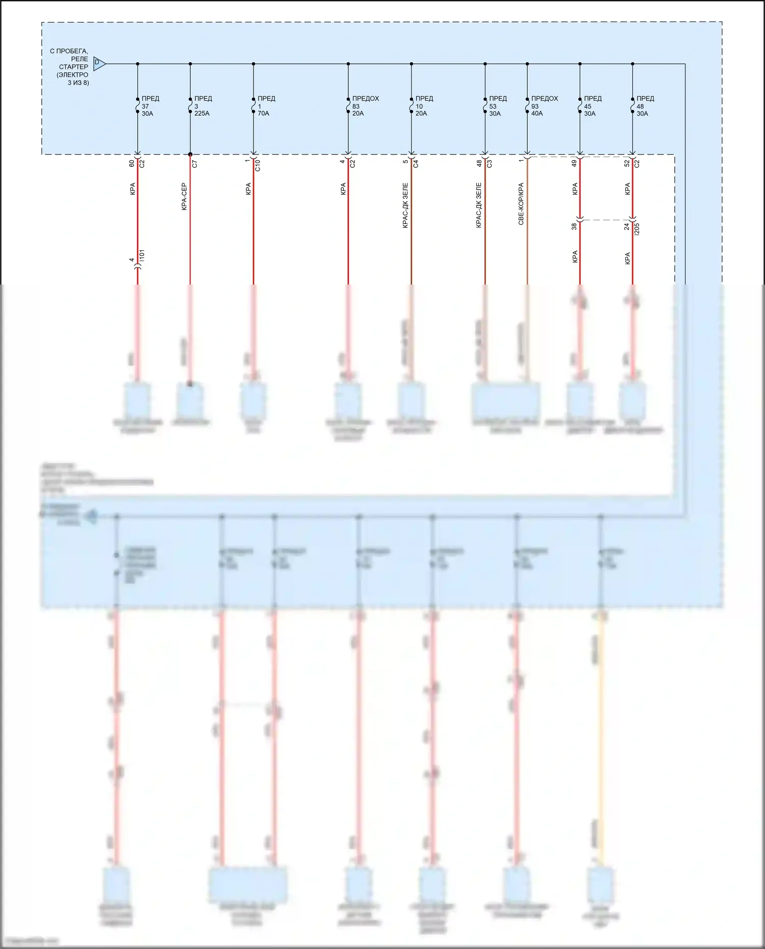 200 Chrysler II (2014-2016): Электросхема блока предохранителей реле (4 из 8) 