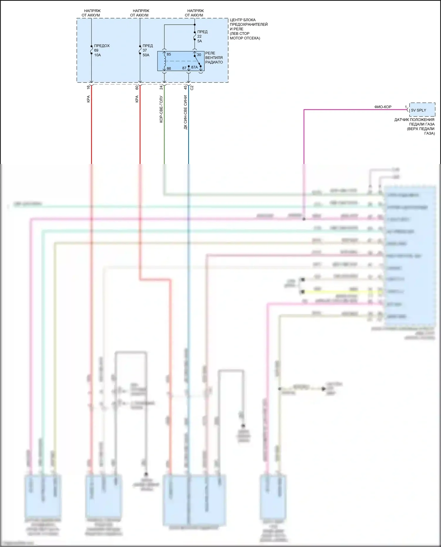 200 Chrysler II (2014-2016): Электросхема климат контроля (4 из 4) 