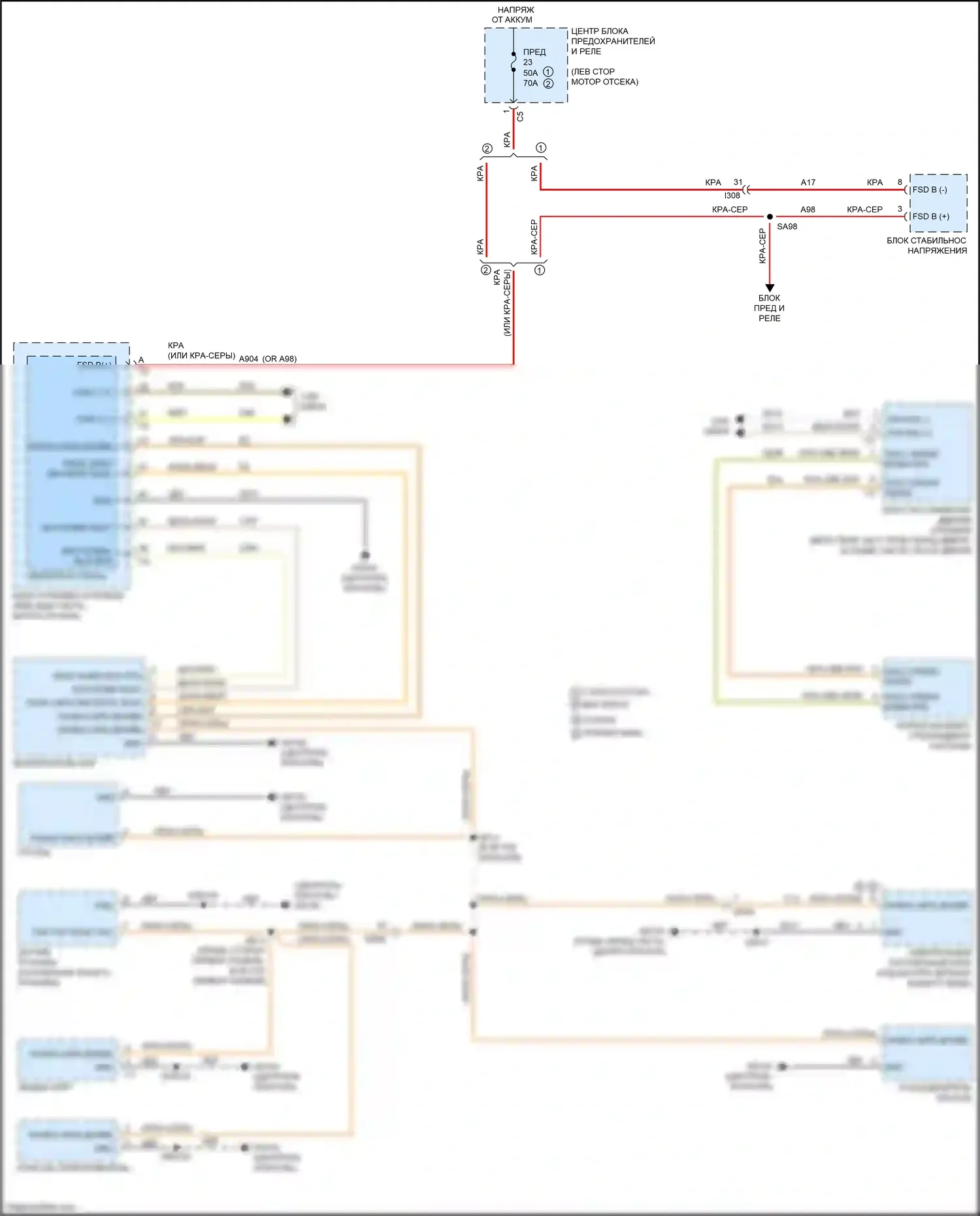 200 Chrysler II (2014-2016): Электросхема подсветки приборной панели 