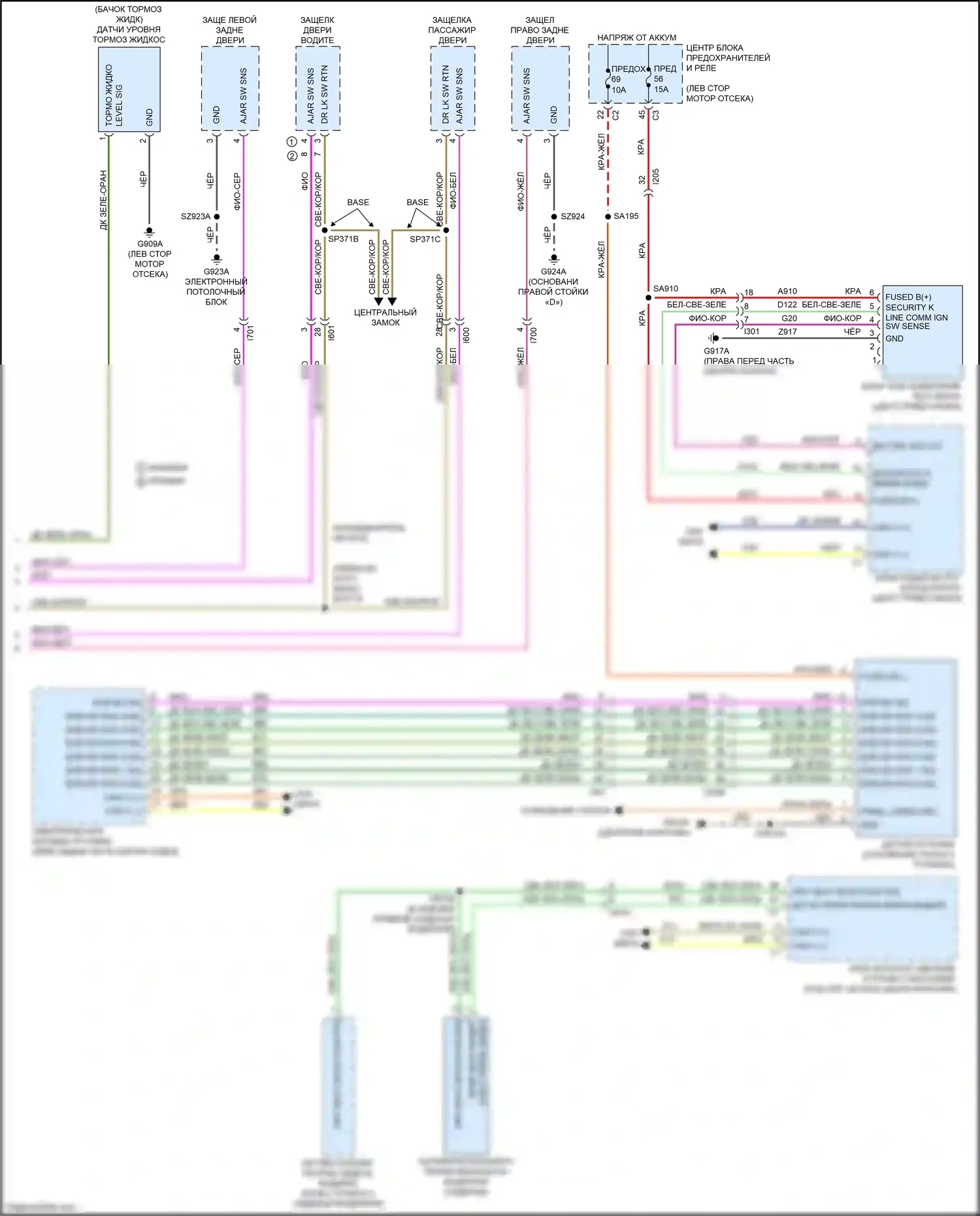 200 Chrysler II (2014-2016): Электросхема помощников водителя (2 из 2) 