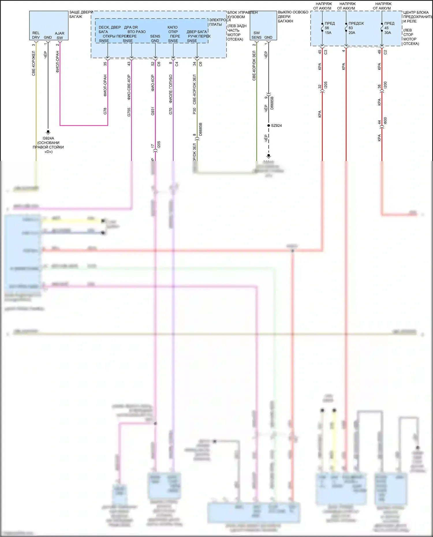200 Chrysler II (2014-2016): Электросхема центрального замка, премиум (2 из 3) 