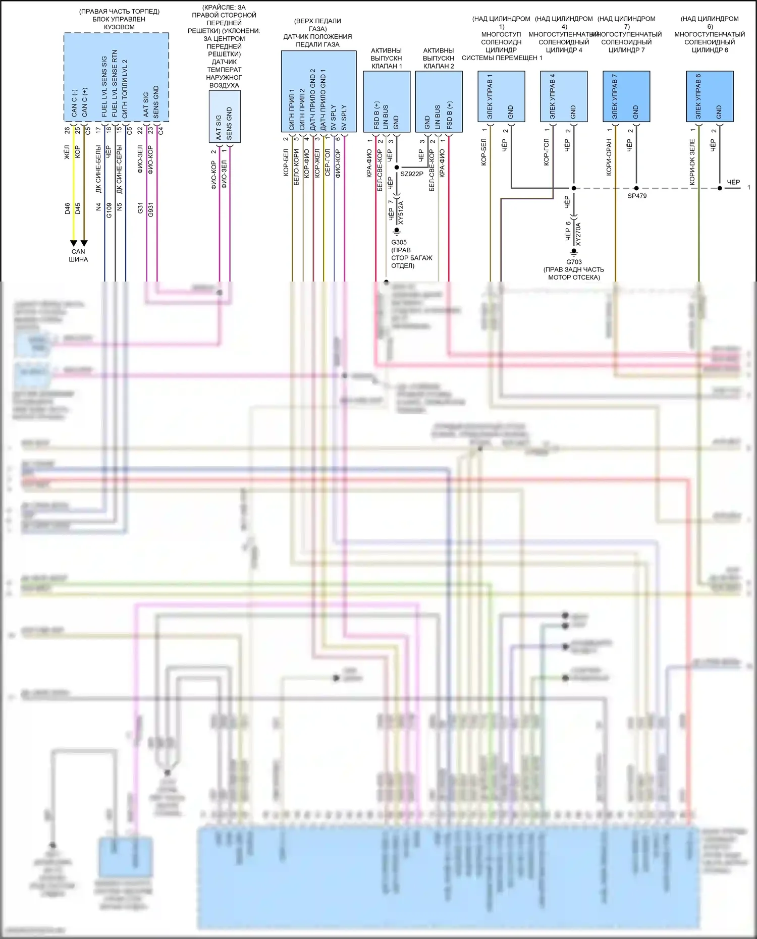 300C Chrysler II рестайлинг (2015-2024): Электросхема двигателя 5.7л (2 из 5) 