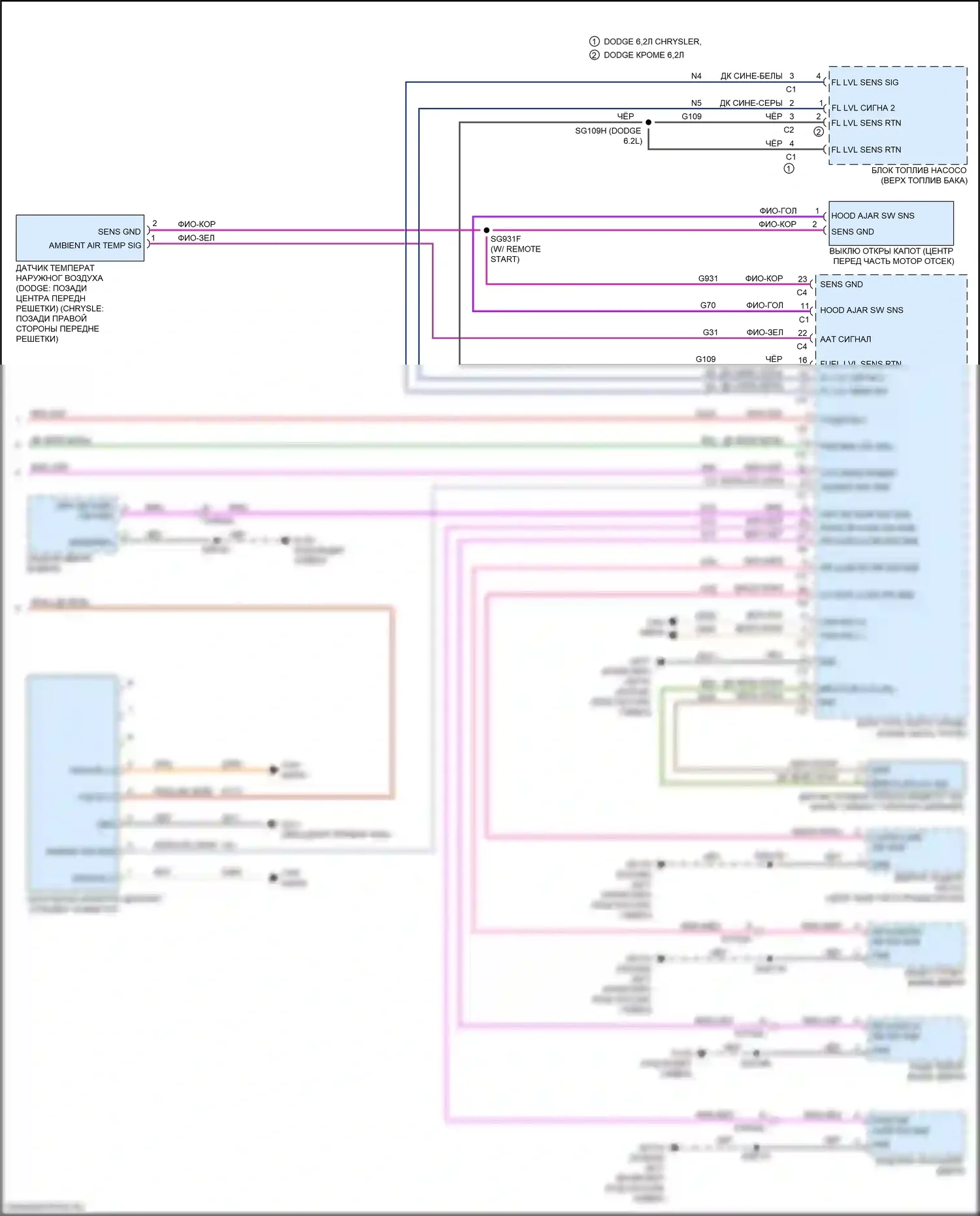 300C Chrysler II рестайлинг (2015-2024): Электросхема приборной панели (2 из 2) 