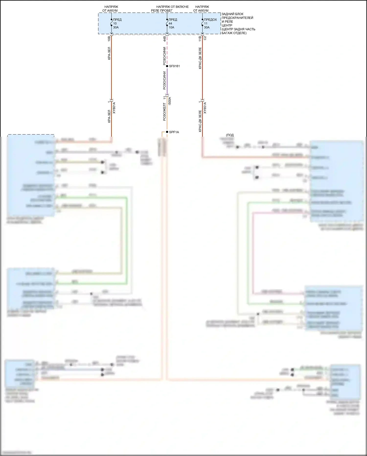 300C Chrysler II рестайлинг (2015-2024): Электросхема мониторинга в слепой зоне 