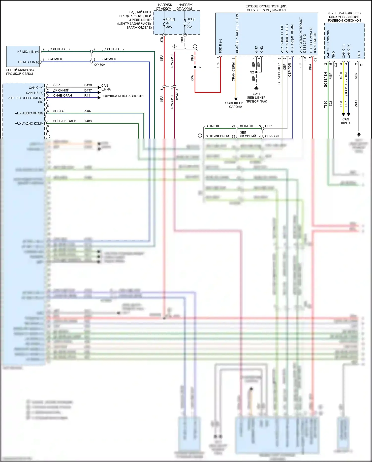 300C Chrysler II рестайлинг (2015-2024): Электросхема навигации, премиум 1 (1 из 3) 