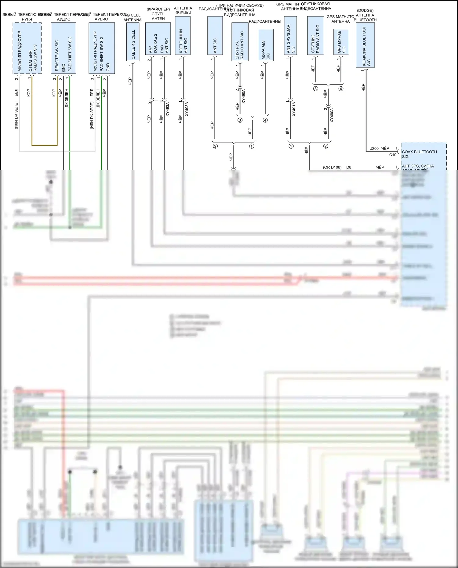 300C Chrysler II рестайлинг (2015-2024): Электросхема навигации, премиум 1 (2 из 3) 