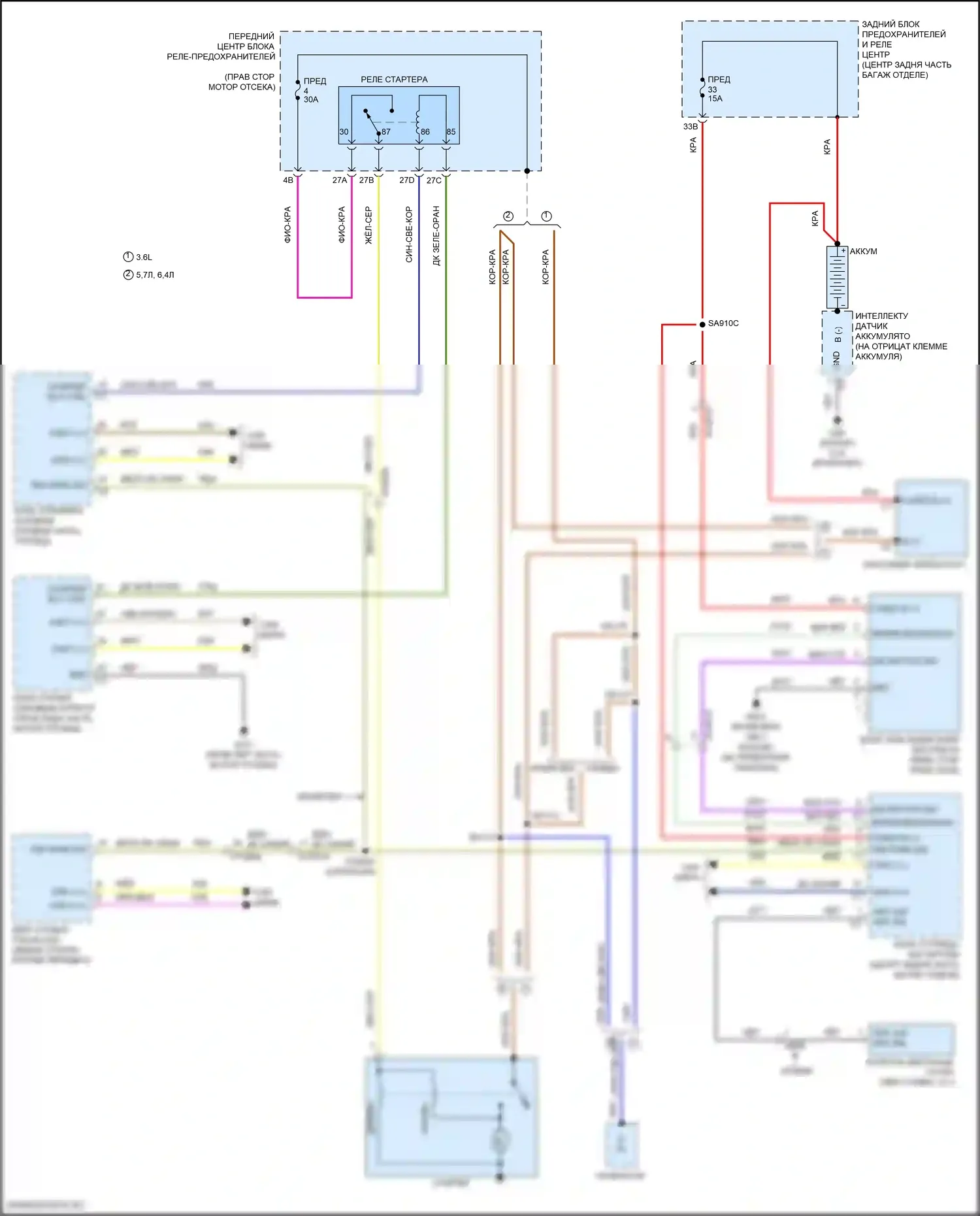 300C Chrysler II рестайлинг (2015-2024): Электросхема стартера 