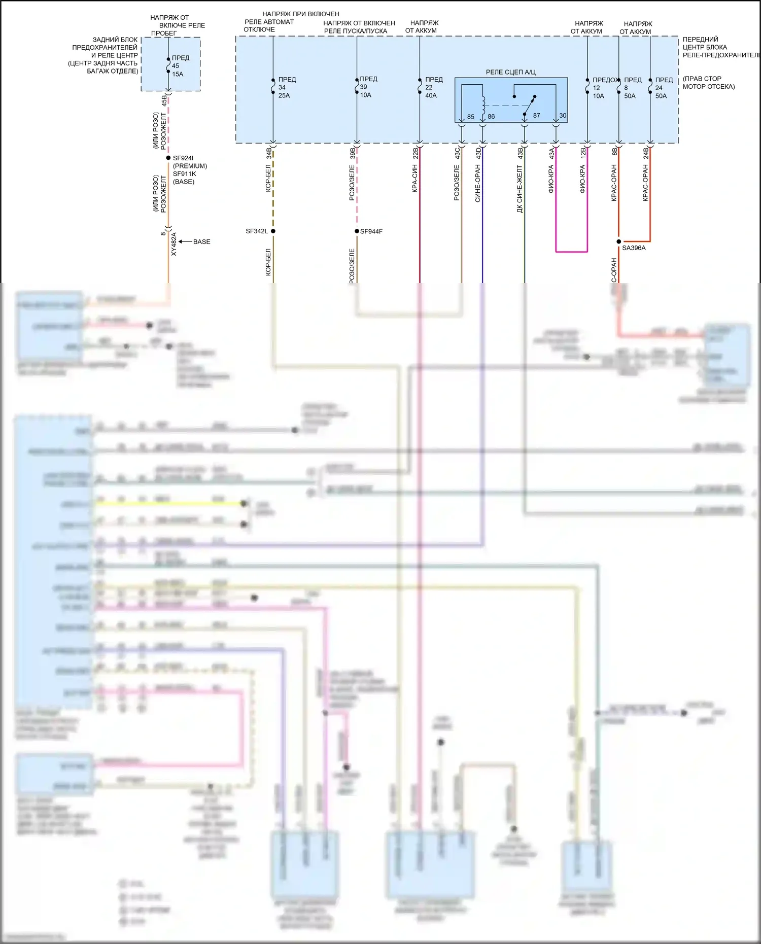 300C Chrysler II рестайлинг (2015-2024): Электросхема вентилятора охлаждения (1 из 2) 