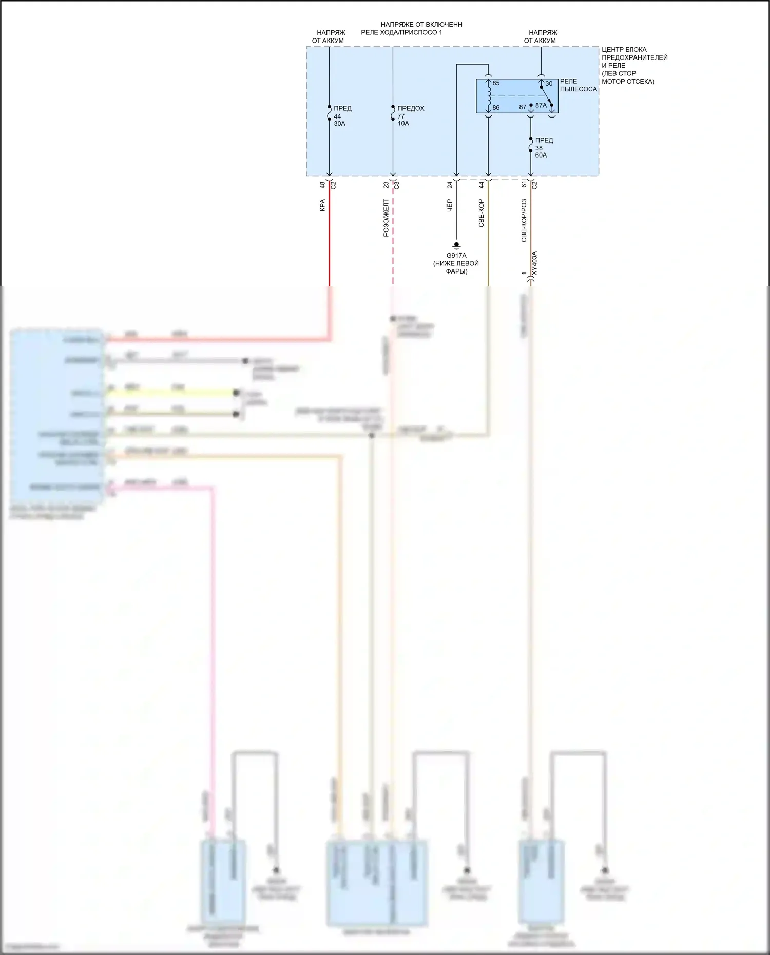 Pacifica Chrysler RU рестайлинг (2020-2024): Электросхема оборудования кабины 