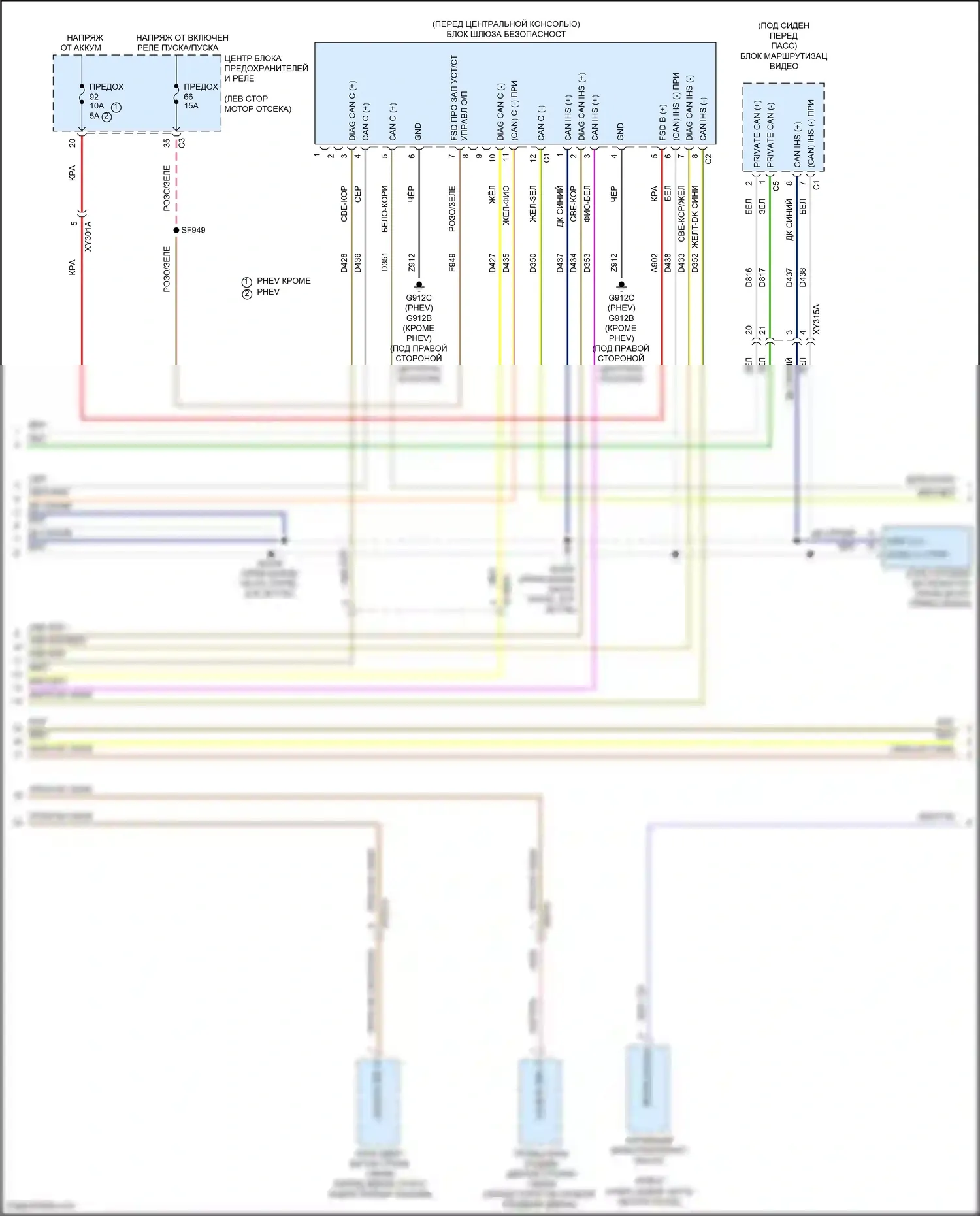 Pacifica Chrysler RU рестайлинг (2020-2024): Can шина электросхема (5 из 8) 