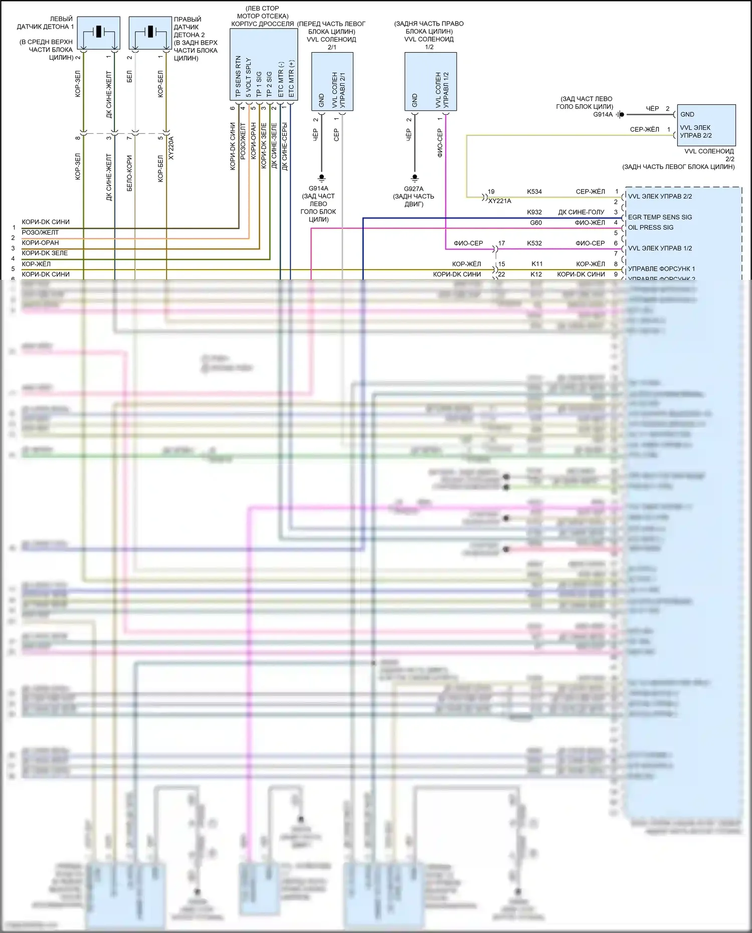 Pacifica Chrysler RU рестайлинг (2020-2024): Электросхема двигатель 3.6л гибрид, электросхема органов управления двигателем (7 из 7) 