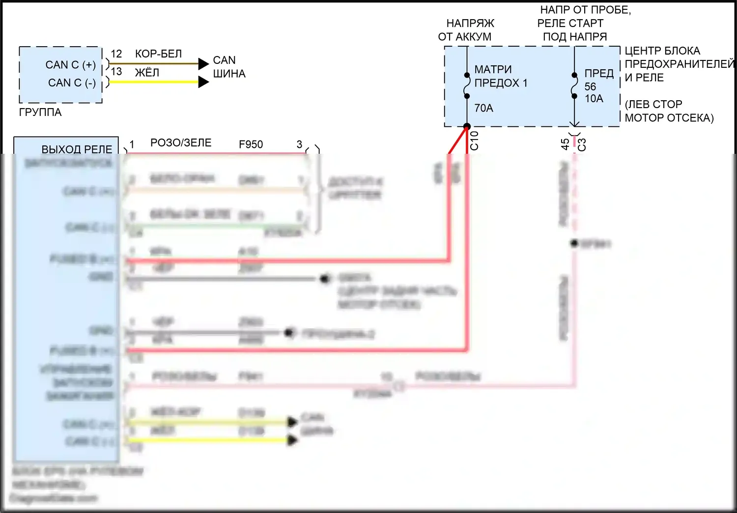 Pacifica Chrysler RU рестайлинг (2020-2024): Электросхема электроусилителя руля, автономная 
