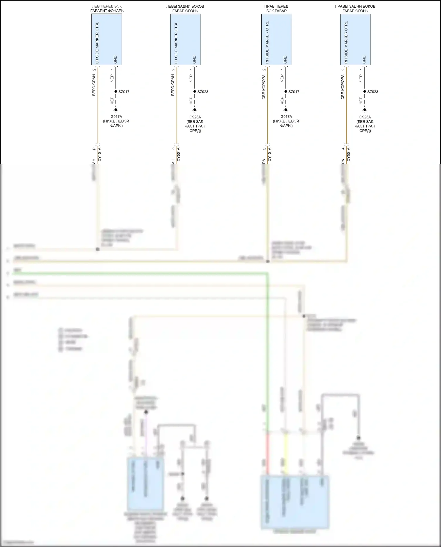 Pacifica Chrysler RU рестайлинг (2020-2024): Электросхема фар и фонарей, премиум-класса (3 из 3) 