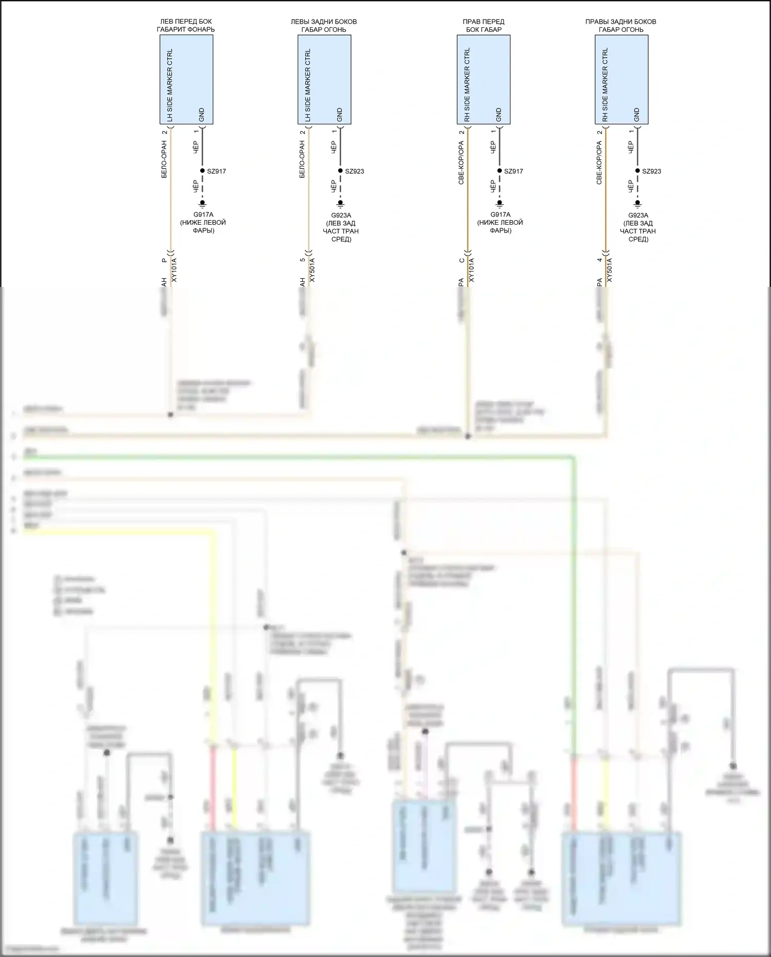Pacifica Chrysler RU рестайлинг (2020-2024): Электросхема фар и фонарей, цоколь (3 из 3) 