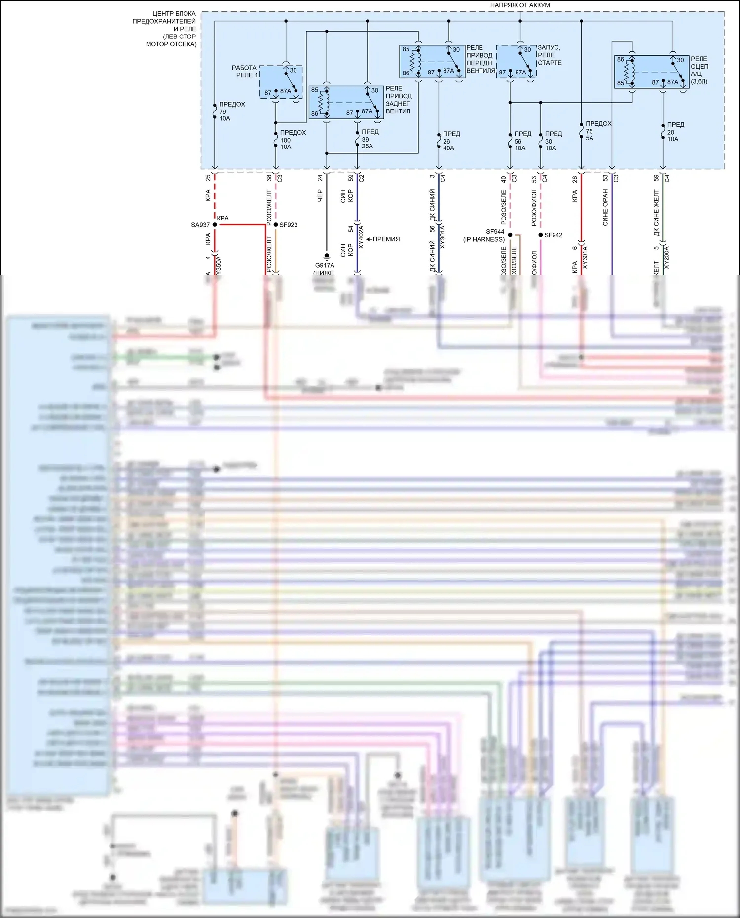 Pacifica Chrysler RU рестайлинг (2020-2024): Электросхема климат контроля (1 из 5) 