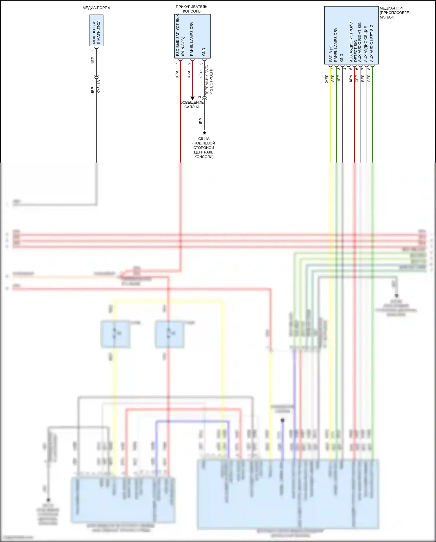 Pacifica Chrysler RU рестайлинг (2020-2024): Электросхема радиосвязи, премиум 1 (3 из 6) 