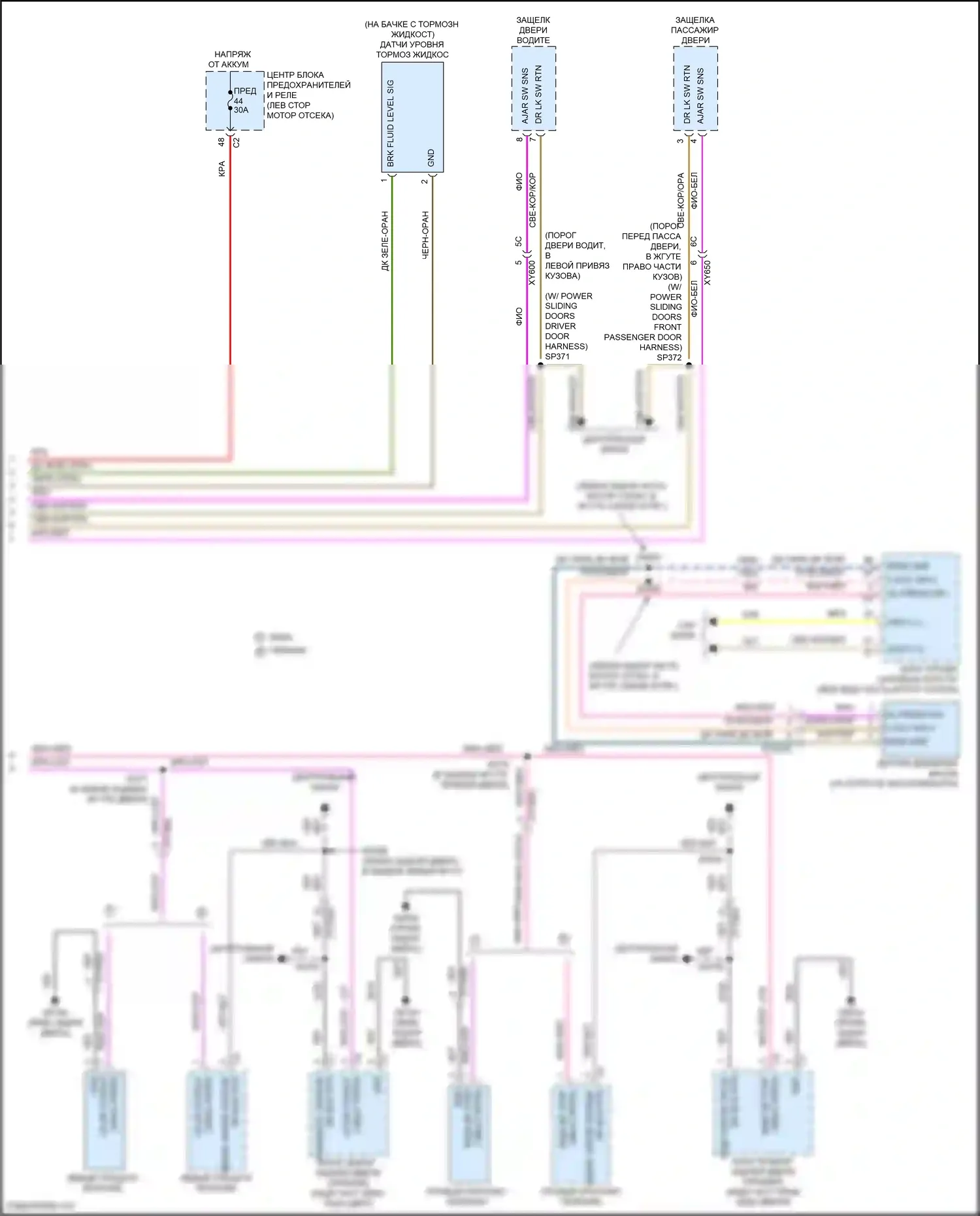 Pacifica Chrysler RU рестайлинг (2020-2024): Электросхема приборной панели (2 из 2) 